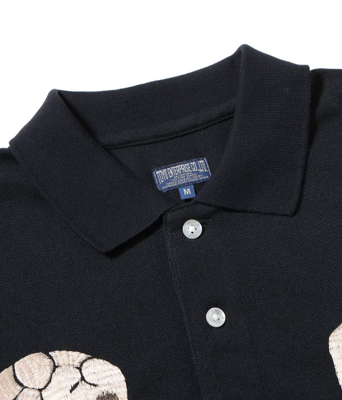TT79746 SUKA POLO SHIRT EMBROIDERED SKULL & SNAKE - BLACK