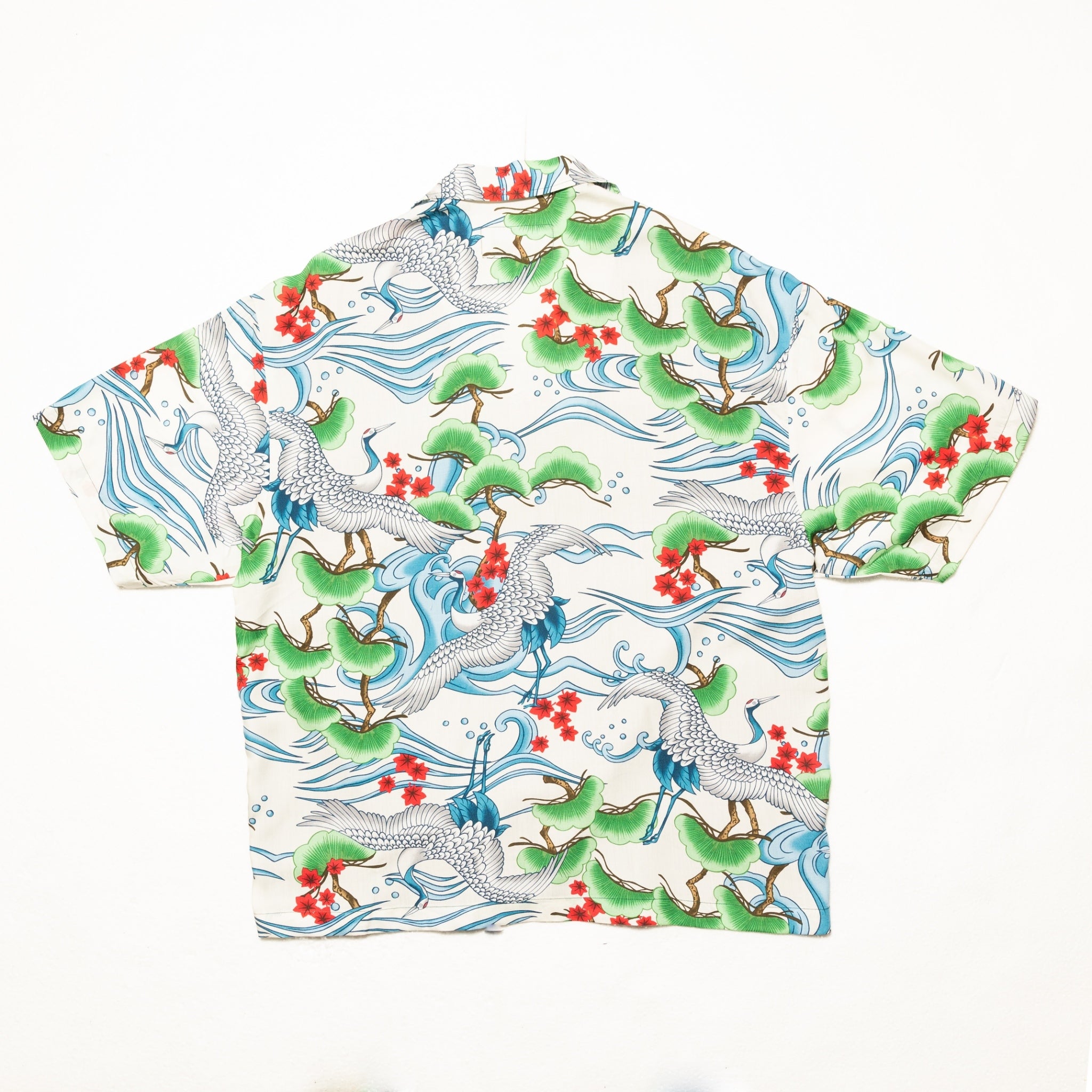 MASH UP ALOHA SHIRT - ECRU CRANE