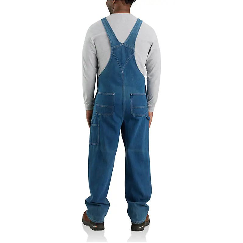 LOOSE FIT DENIM BIB OVERALL - DARKSTONE