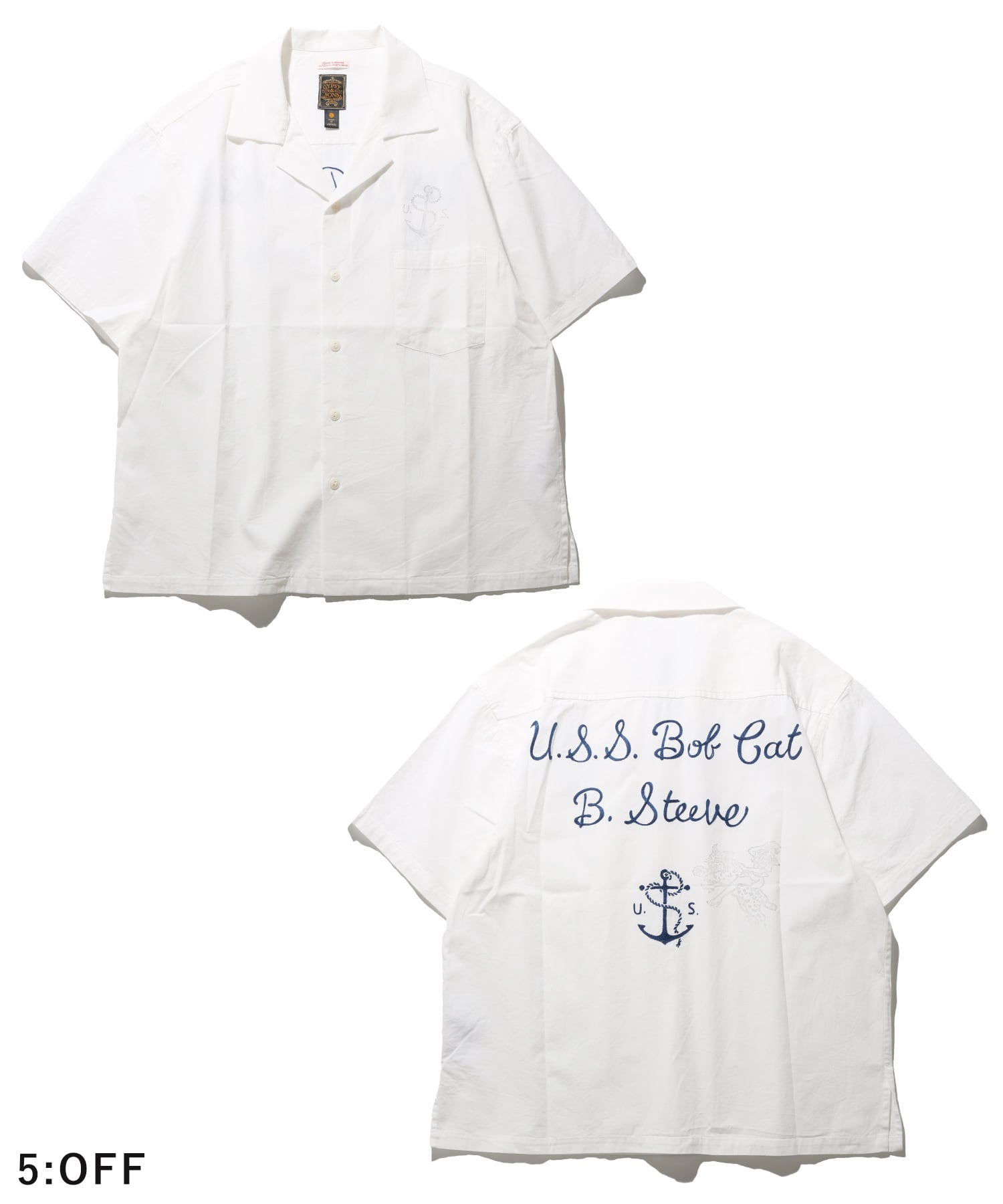 GS2549918 SHAMBRAY USS MARINE SHIRTS - OFF WHITE