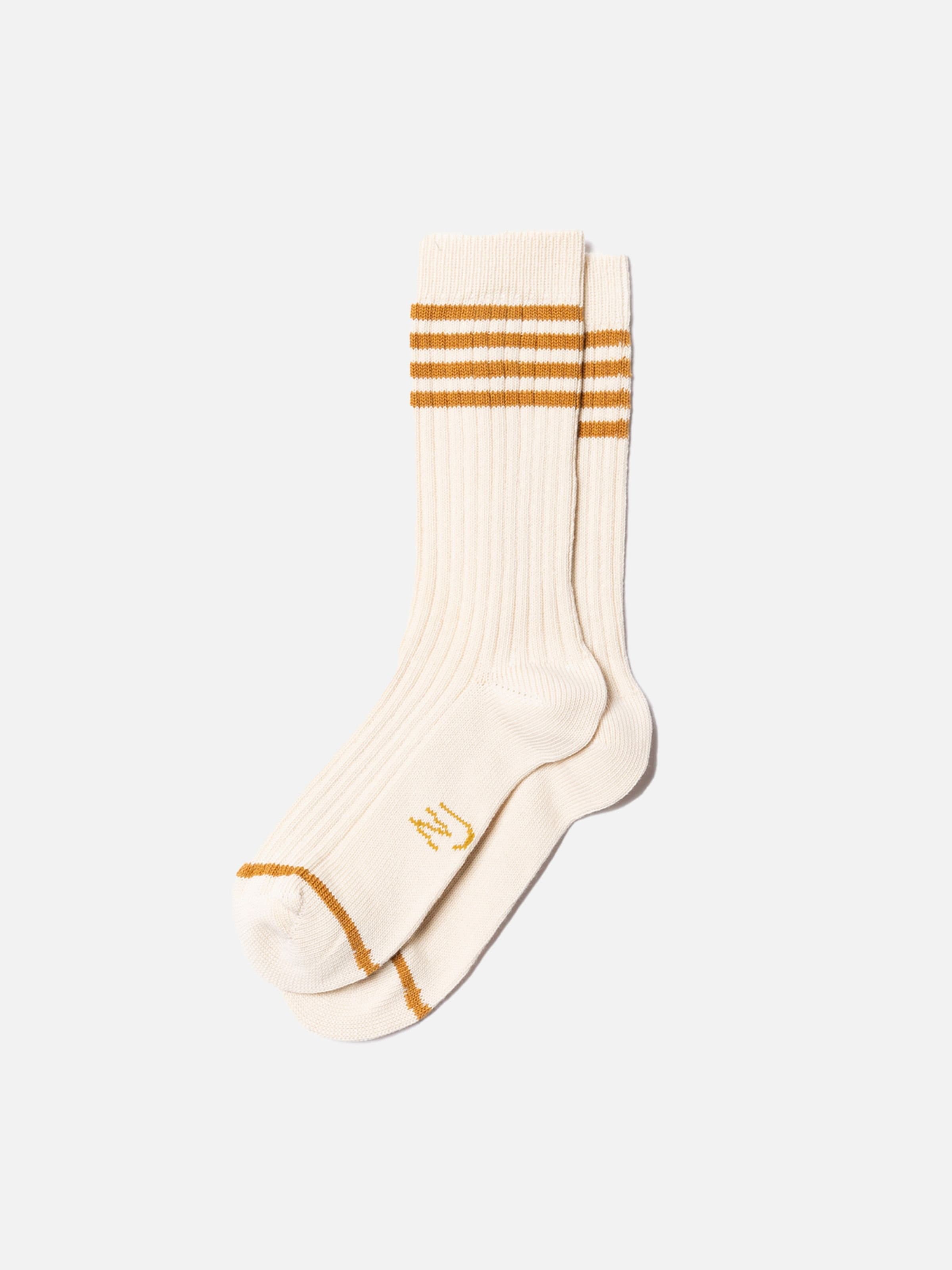 MEN TENNIS SOCKS STRIPE - OCHRE