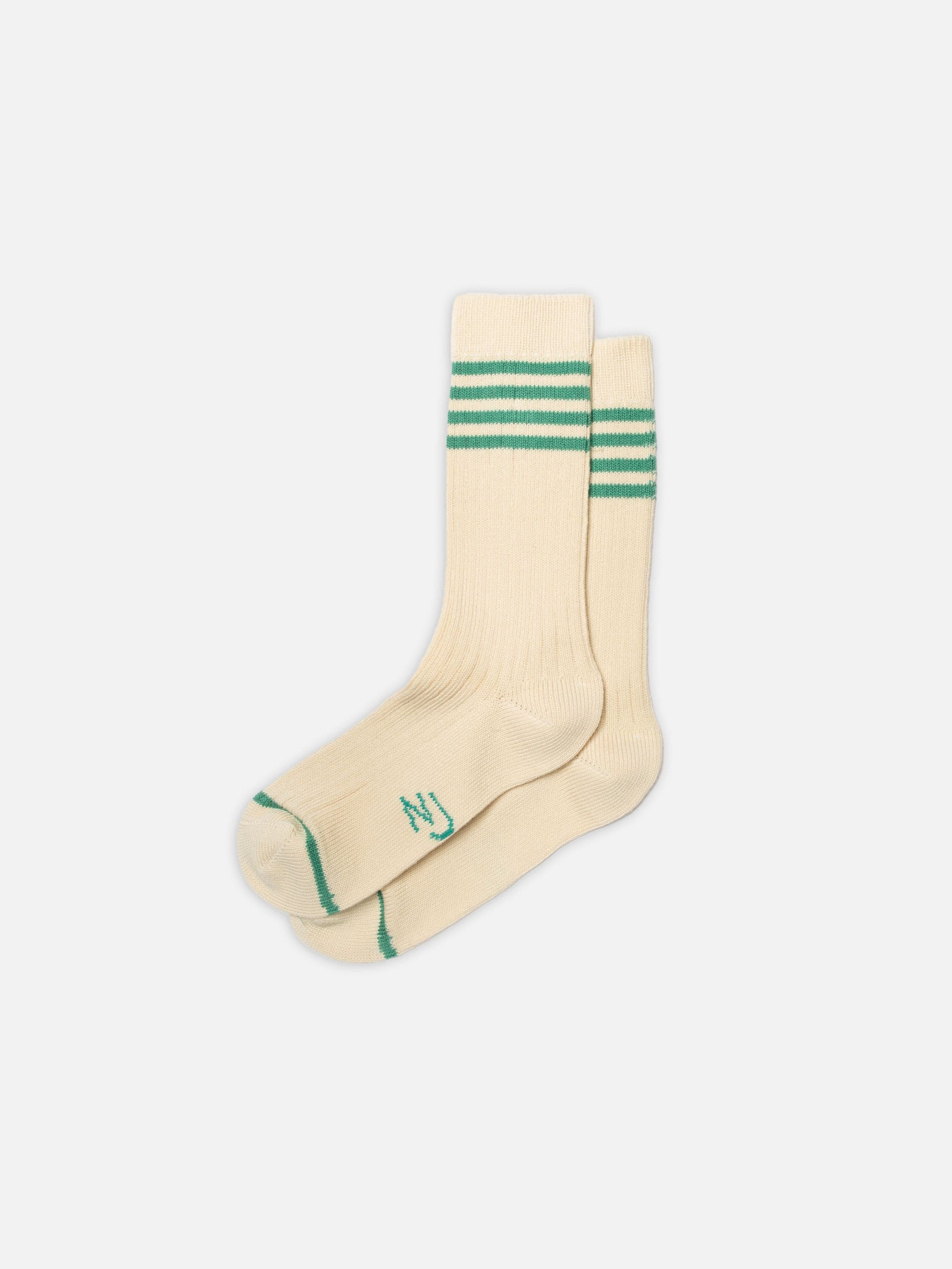 Women Tennis Socks Stripe - Offwhite/Turquoise