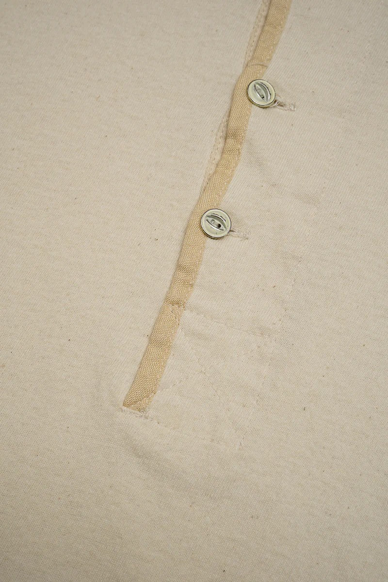 50s HENLEY NECK SHIRT - IVORY