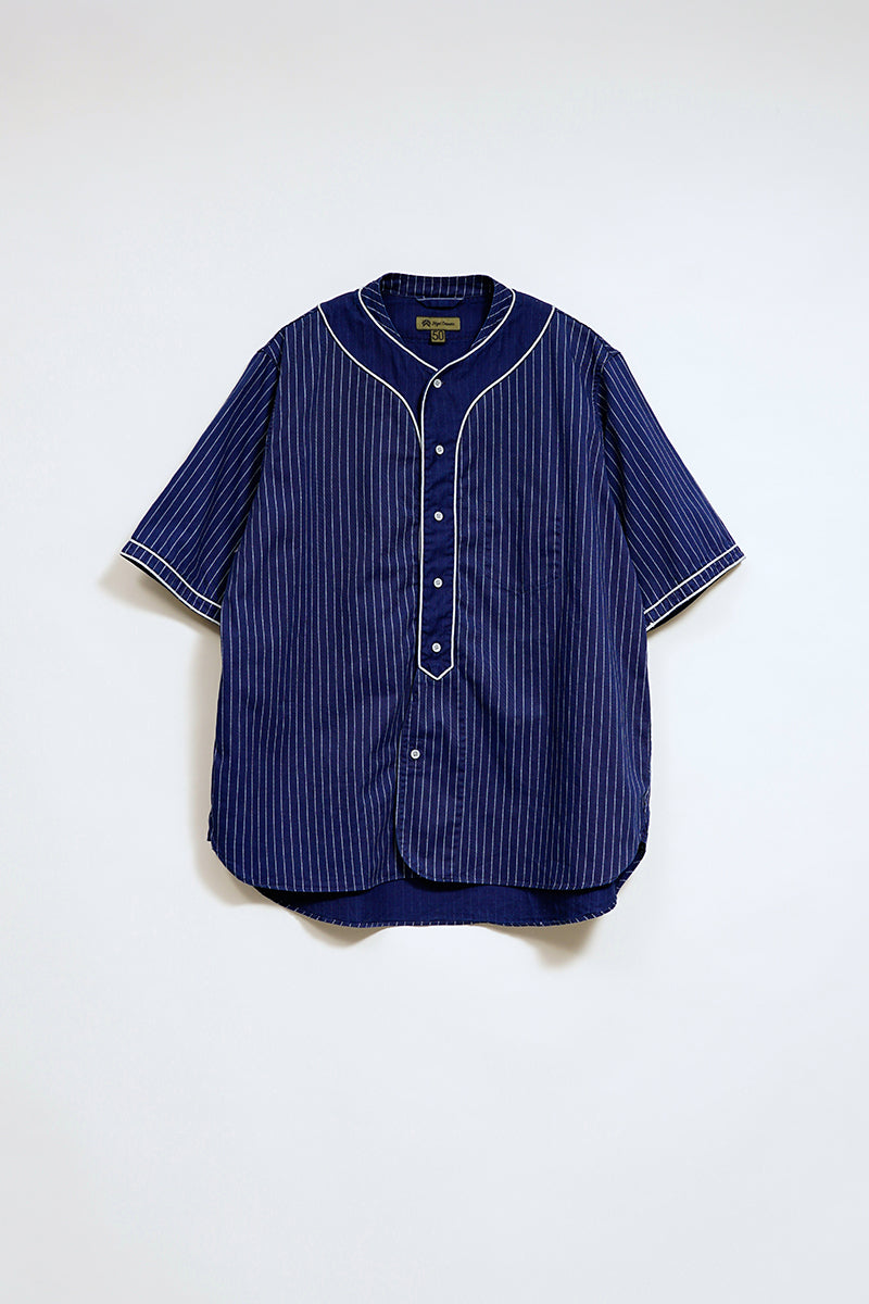 BASEBALL SH S/S - COTTON WABASH - INDIGO