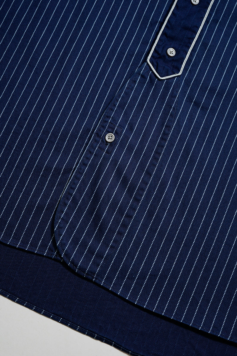 BASEBALL SH S/S - COTTON WABASH - INDIGO