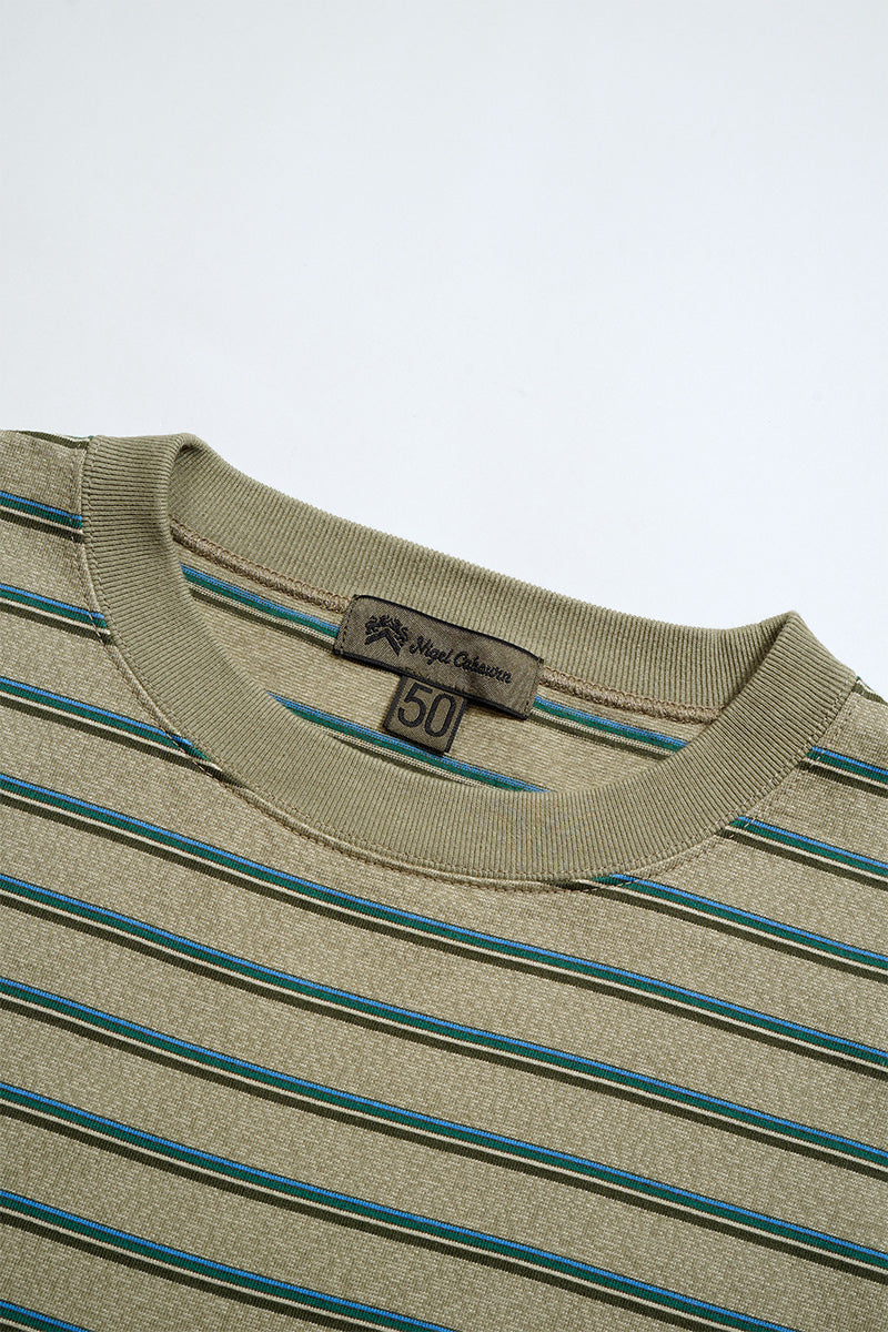 7.8oz BORDER HALF SLEEVE T-SHIRT - GREEN