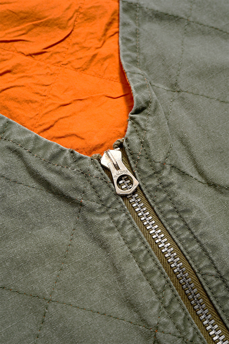 QUILTING DECK VEST RIPSTOP REVERSIBLE - GREEN