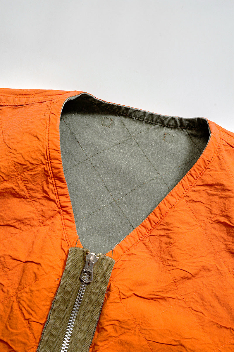 QUILTING DECK VEST RIPSTOP REVERSIBLE - GREEN