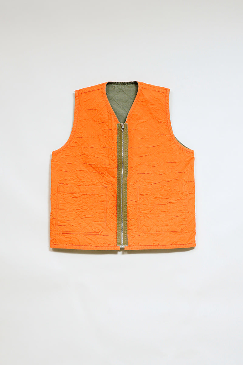 QUILTING DECK VEST RIPSTOP REVERSIBLE - GREEN