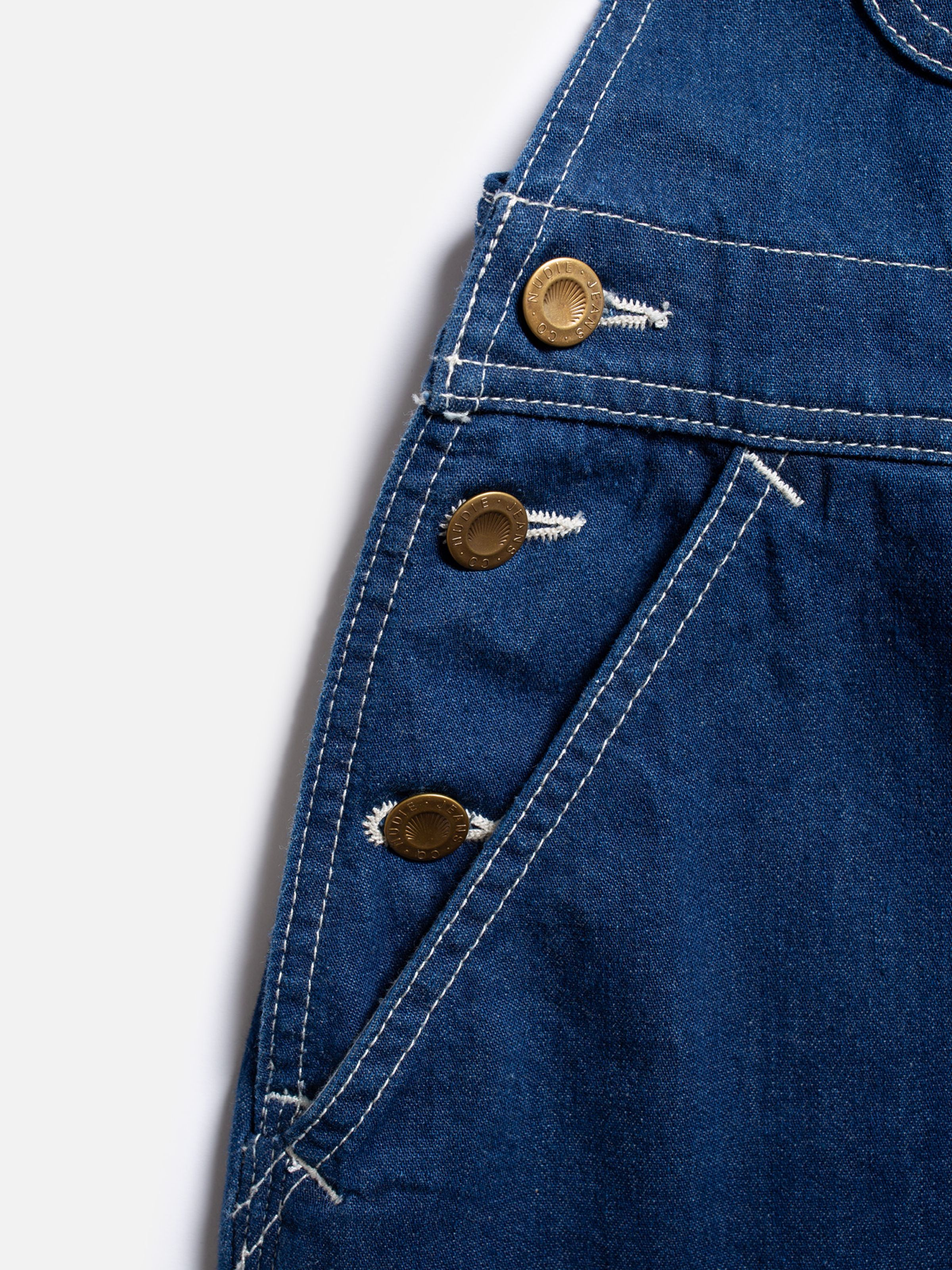 INGER UTILITY DENIM DUNGAREES DRESS - BLUE