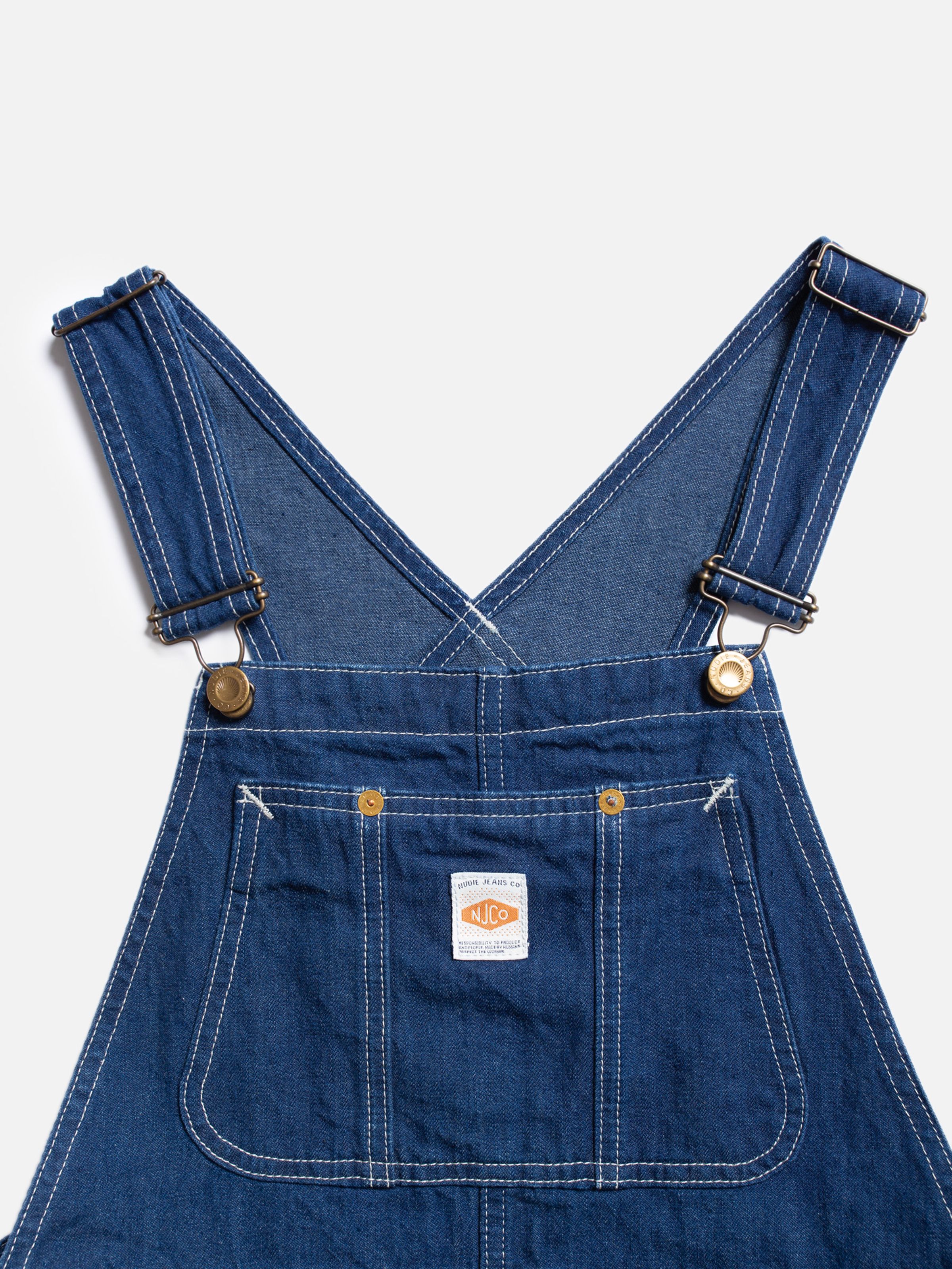 INGER UTILITY DENIM DUNGAREES DRESS - BLUE