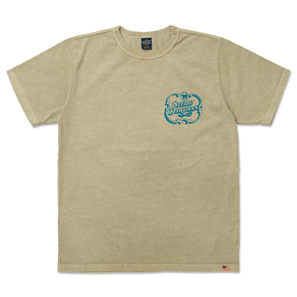 8207B USA COTTON PIGMENT DYED T-SHIRT  - GREEN