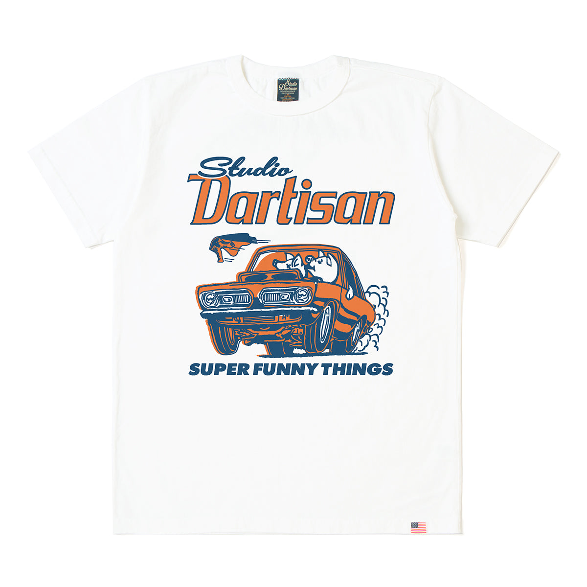 8232A USA Cotton Printed T-Shirt - WHITE