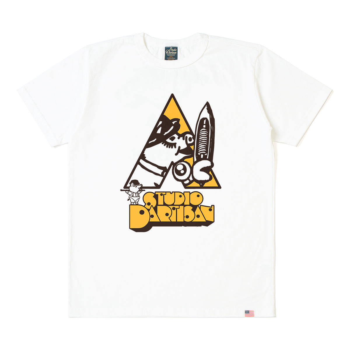 8233B USA Cotton Printed T-Shirt - WHITE