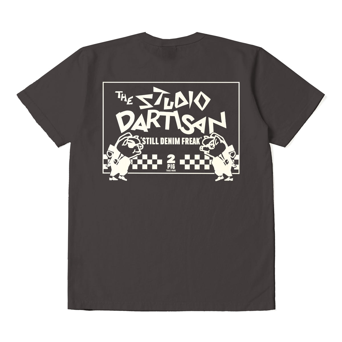 8234A USA Cotton Printed T-Shirt - CHARCOAL BLACK