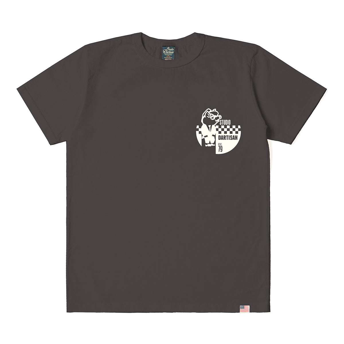 8234A USA Cotton Printed T-Shirt - CHARCOAL BLACK