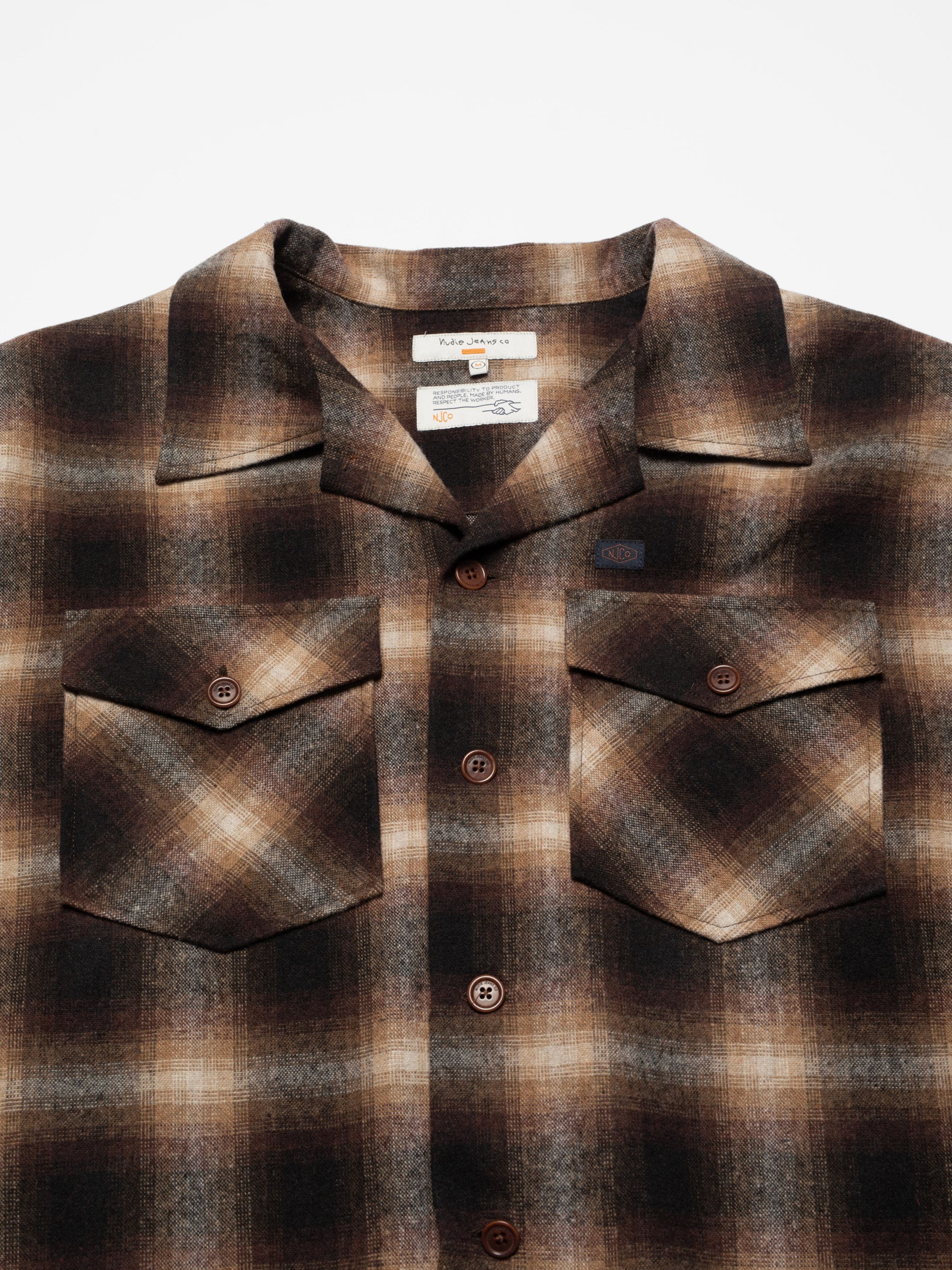 VINCENT SHADOW CHECK SHIRT - BROWN/BEIGE