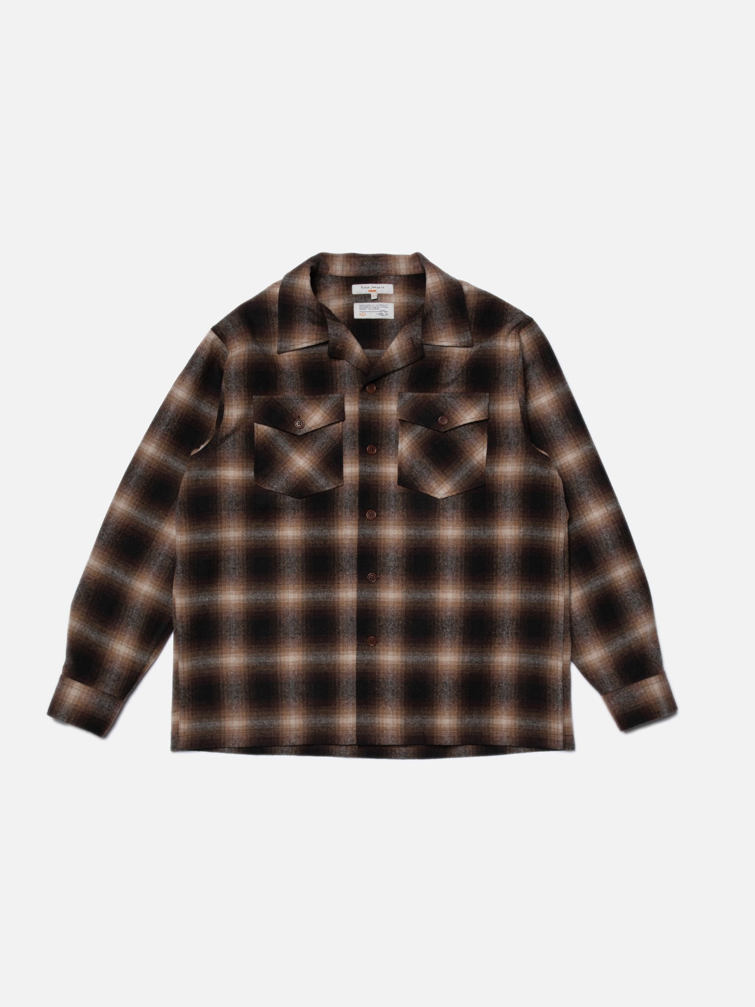 VINCENT SHADOW CHECK SHIRT - BROWN/BEIGE