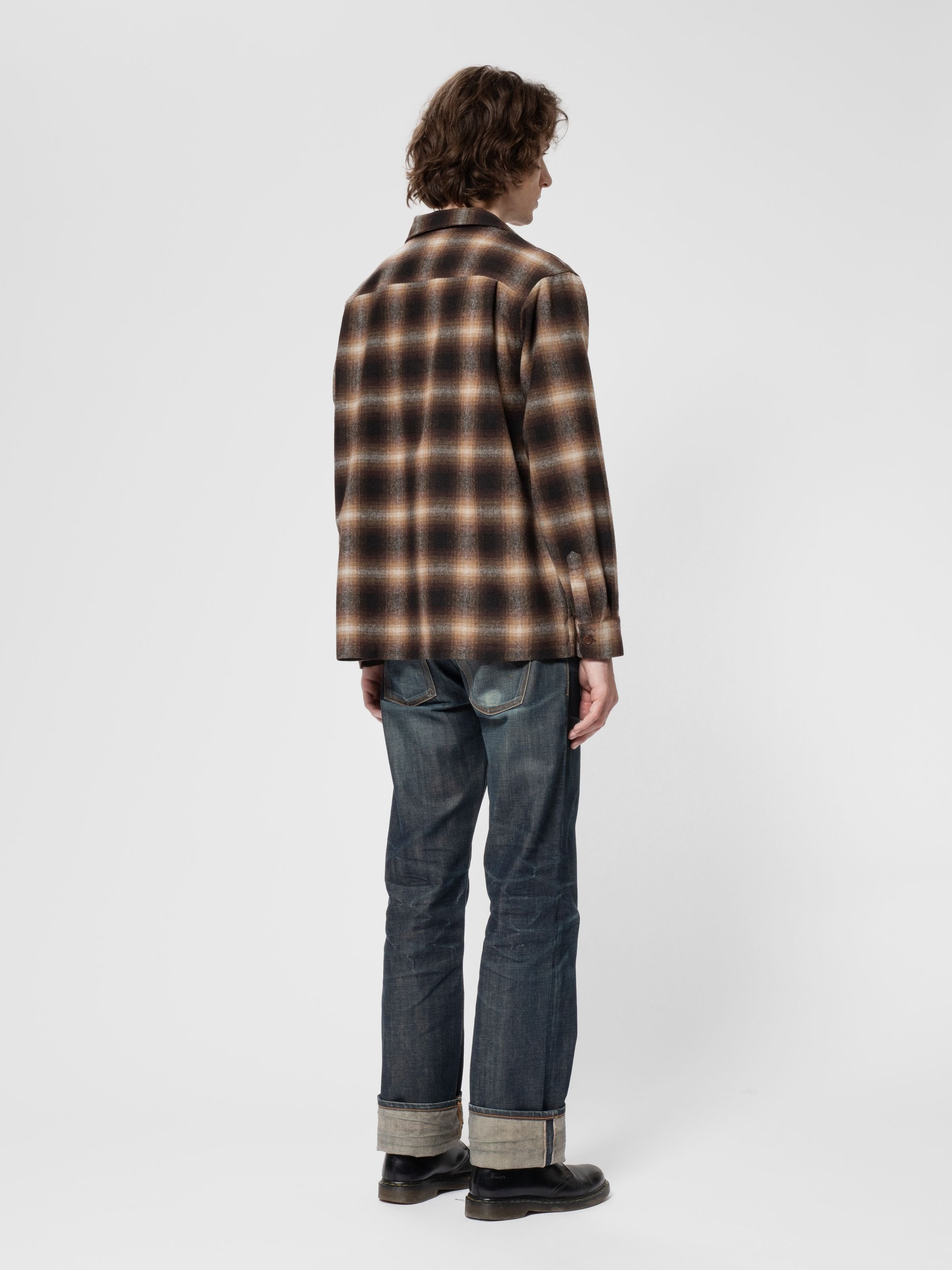 VINCENT SHADOW CHECK SHIRT - BROWN/BEIGE