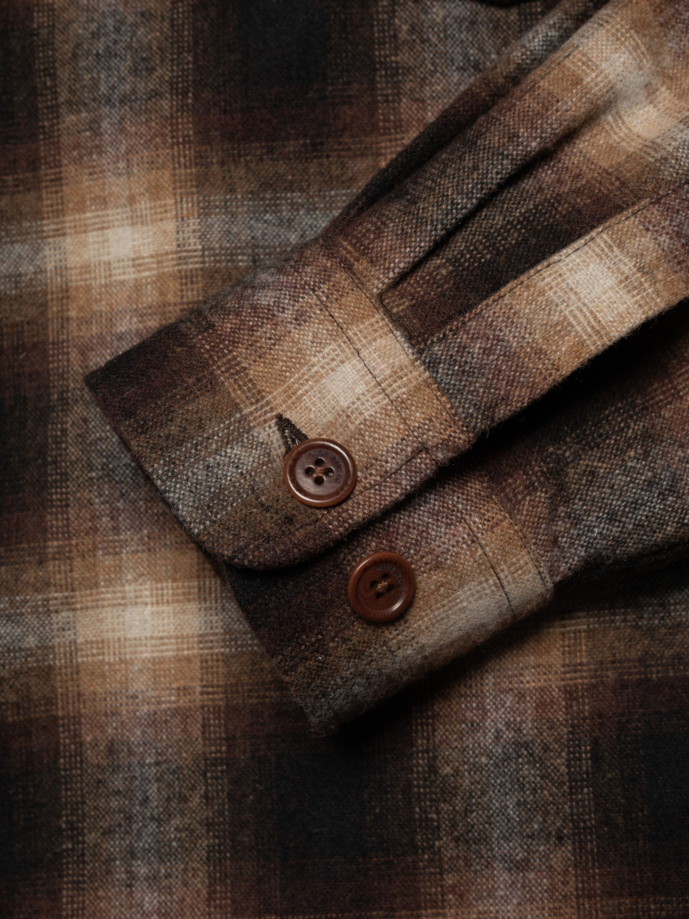 VINCENT SHADOW CHECK SHIRT - BROWN/BEIGE