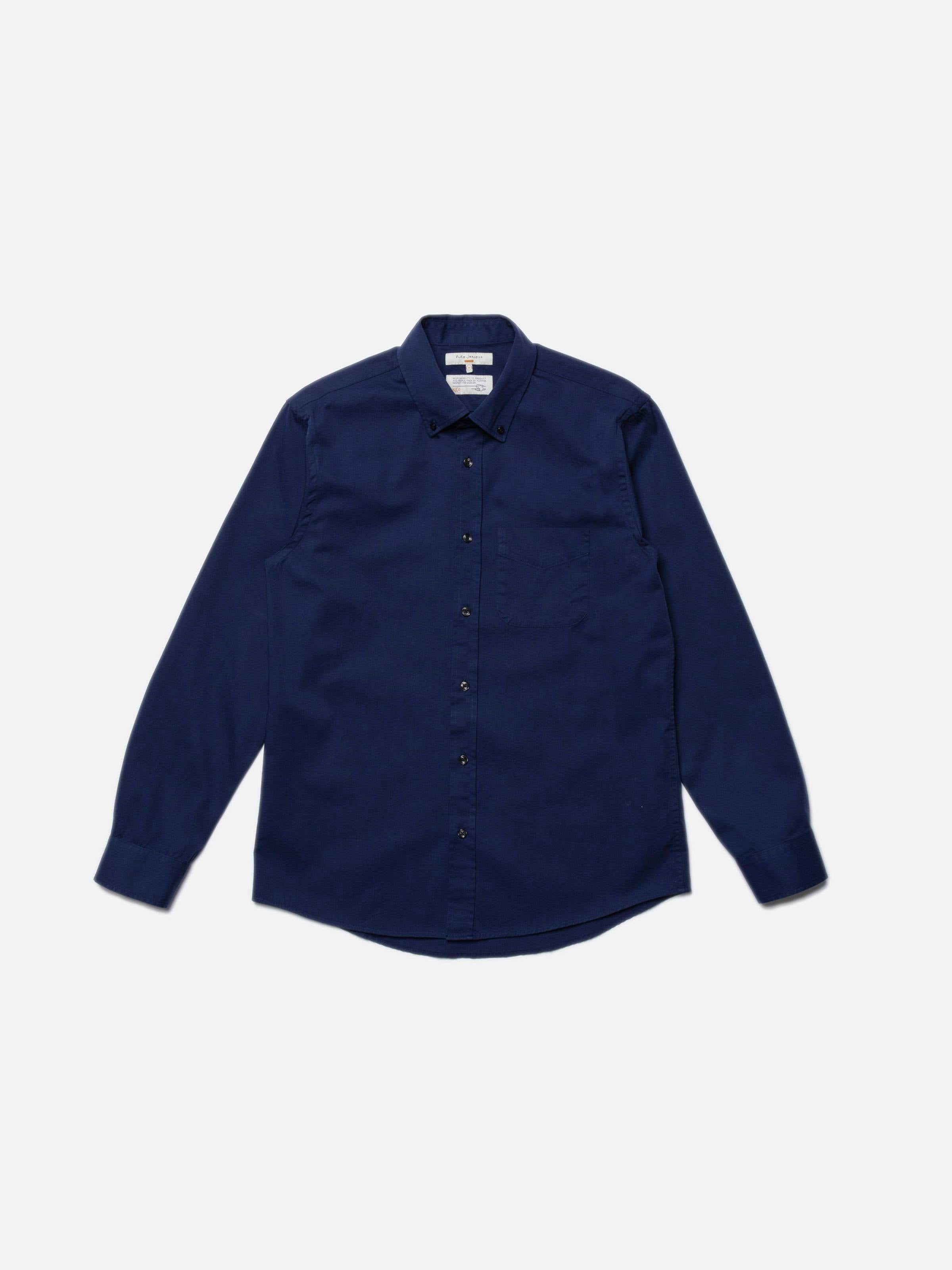 JOHN BUTTON DOWN STANDARD SHIRT - MID BLUE