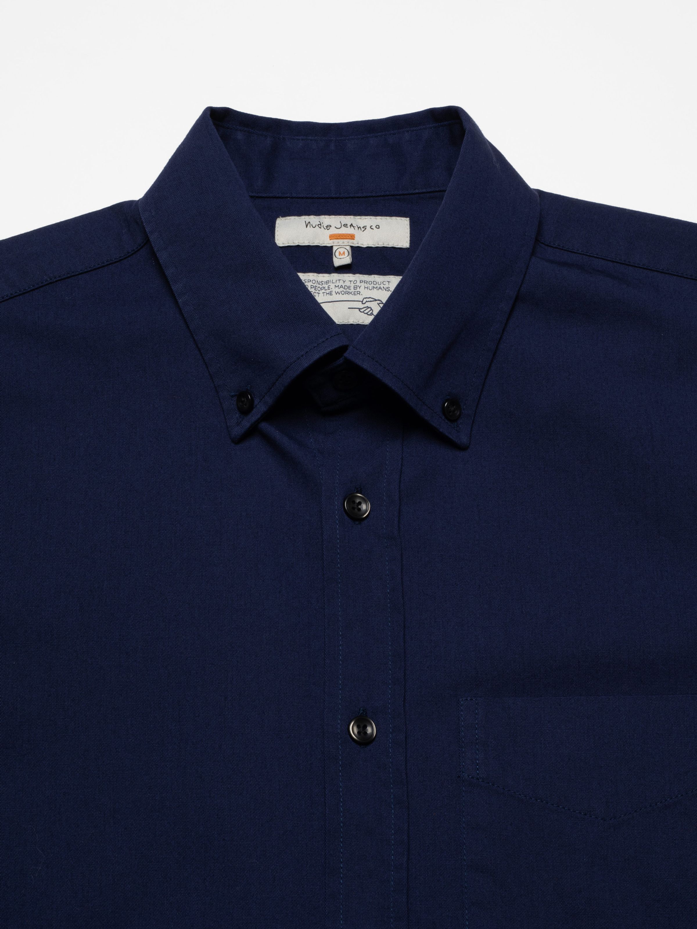 JOHN BUTTON DOWN STANDARD SHIRT - MID BLUE