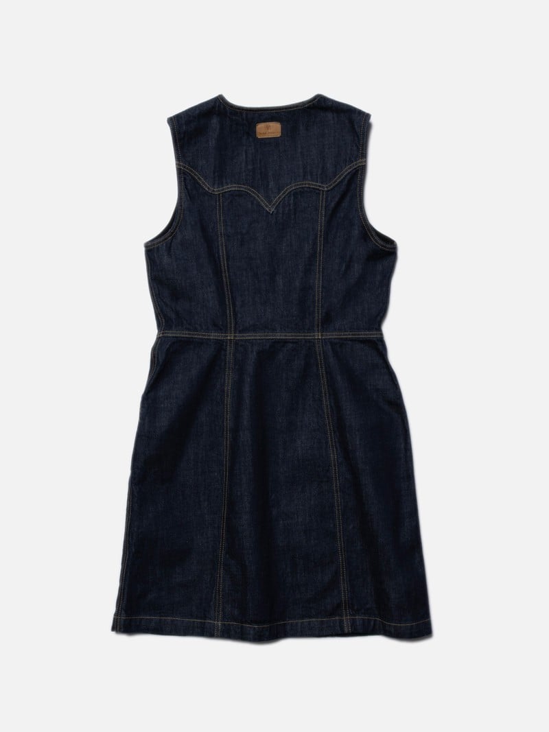 INA DENIM DRESS ONE WASH - DARK BLUE