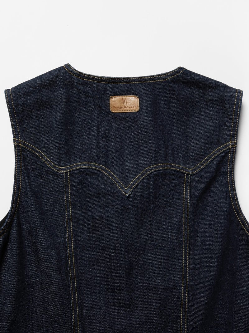 INA DENIM DRESS ONE WASH - DARK BLUE