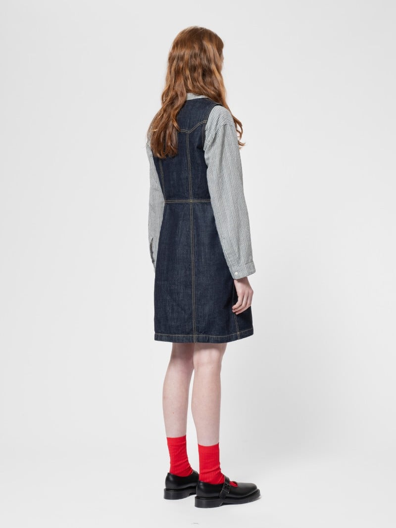 INA DENIM DRESS ONE WASH - DARK BLUE