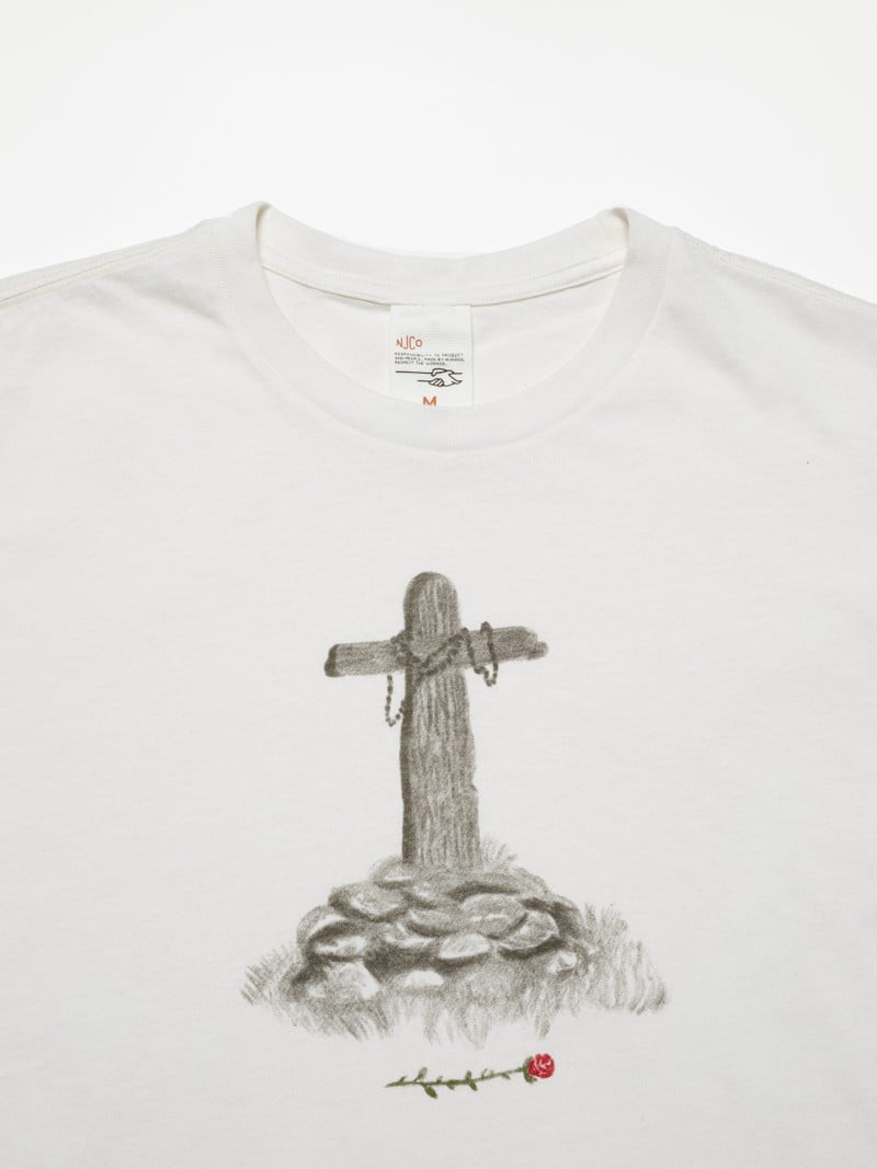 ROY GRAVE CROSS T-SHIRT - OFFWHITE