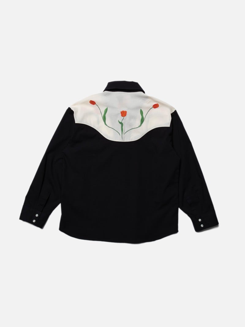 DAISY WESTERN COTTON SHIRT - BLACK
