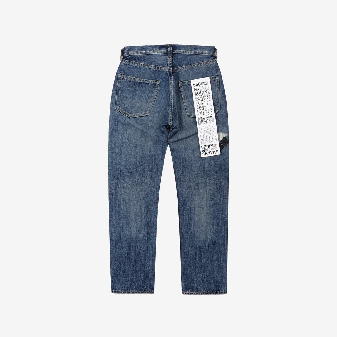 BLACK FLOWER DENIM PANTS WIDE - INDIGO