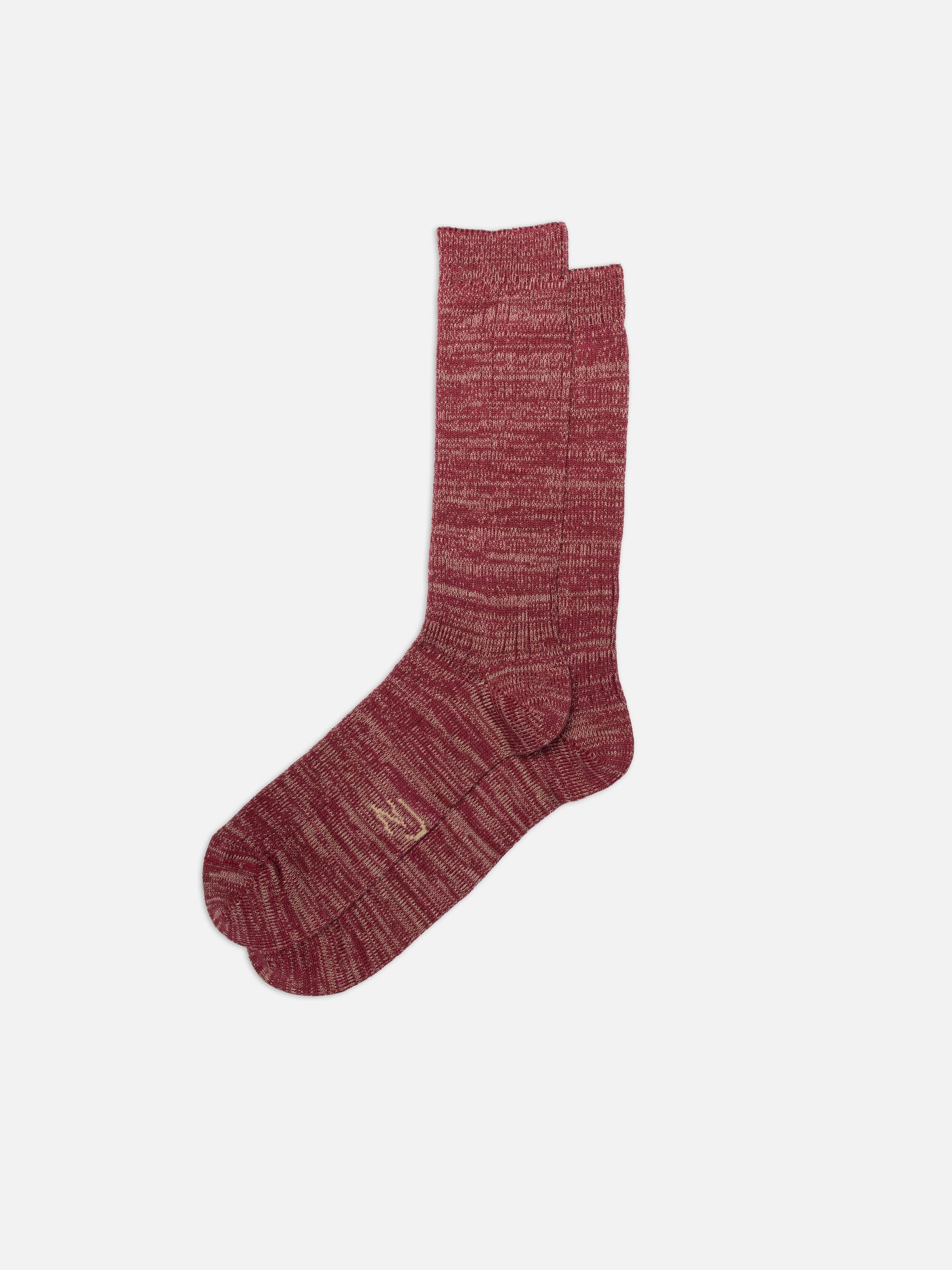 Rasmusson Mens Rib Sock - Burgundy
