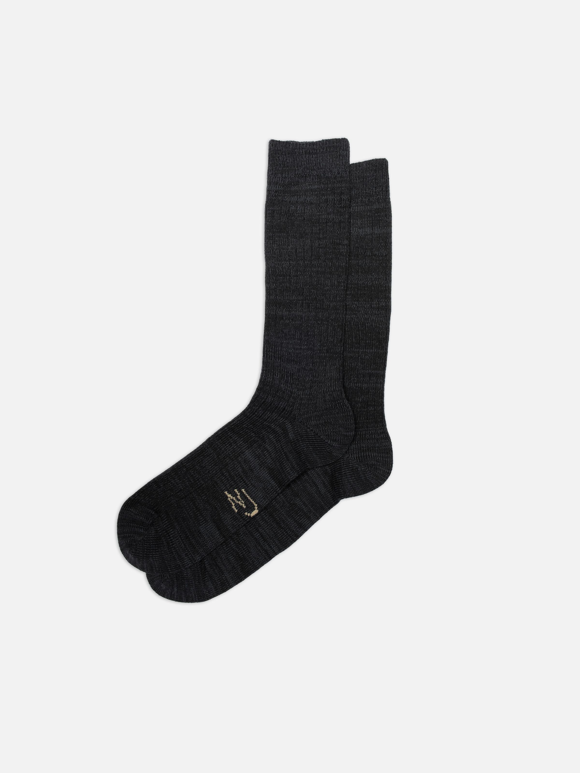 Rasmusson Mens Rib Sock - Dark Grey