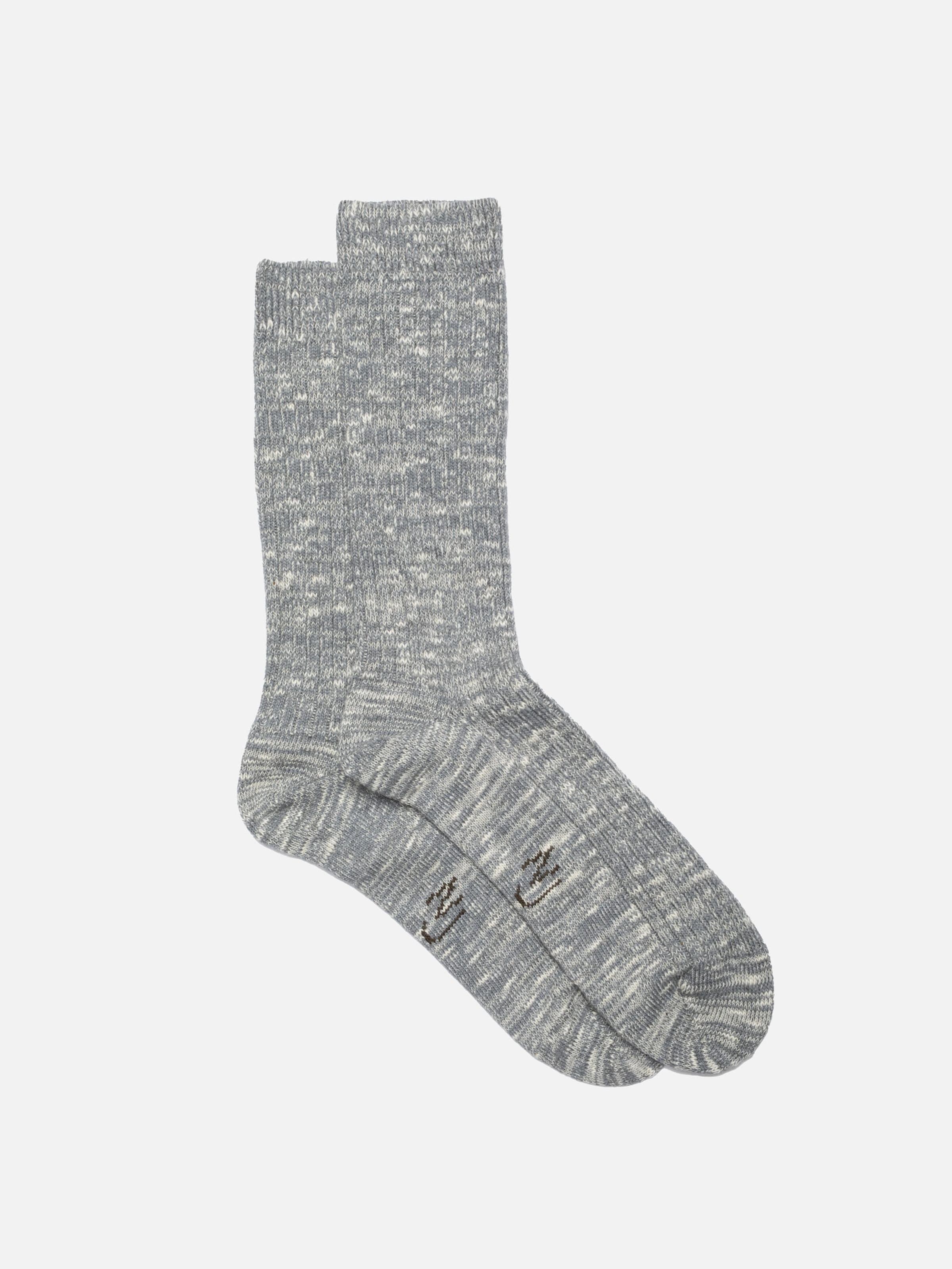 RASMUSSON MENS RIB SLUB SOCK - GREYMELANGE