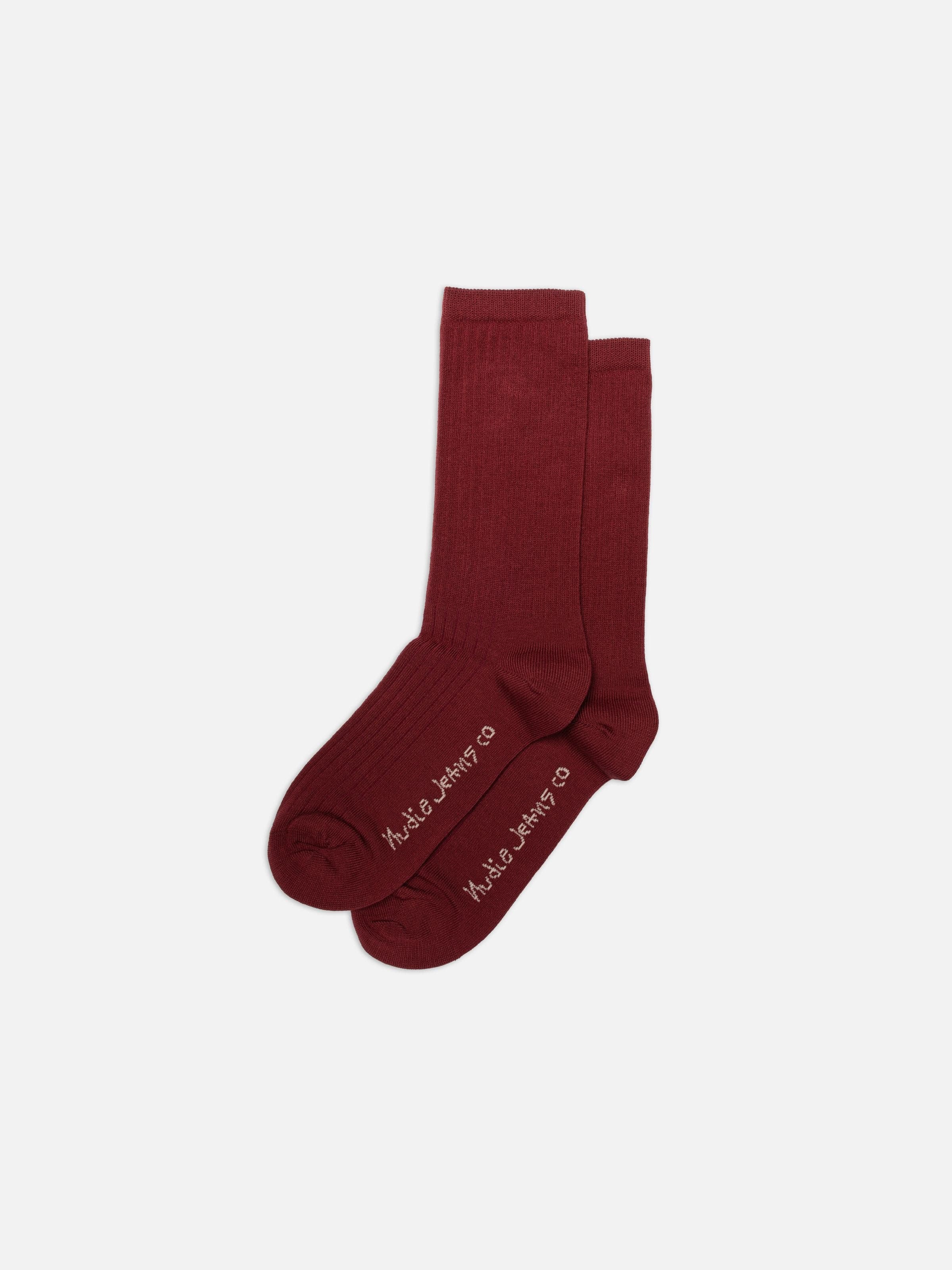 Women Cotton Ribbed Socks - Burgundy