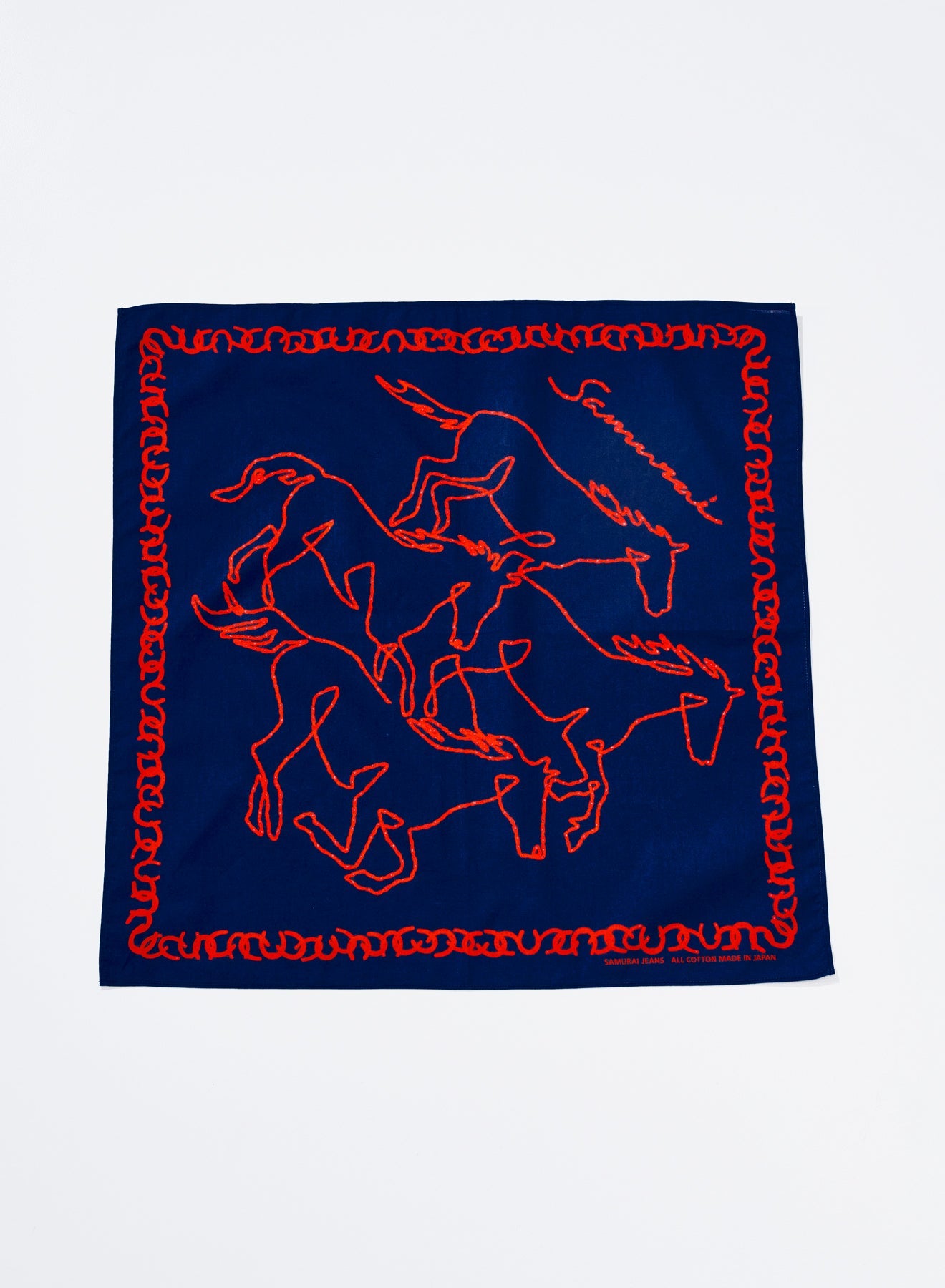SJ-BANDANA-03 (Horse Motif Bandana) - NAVY