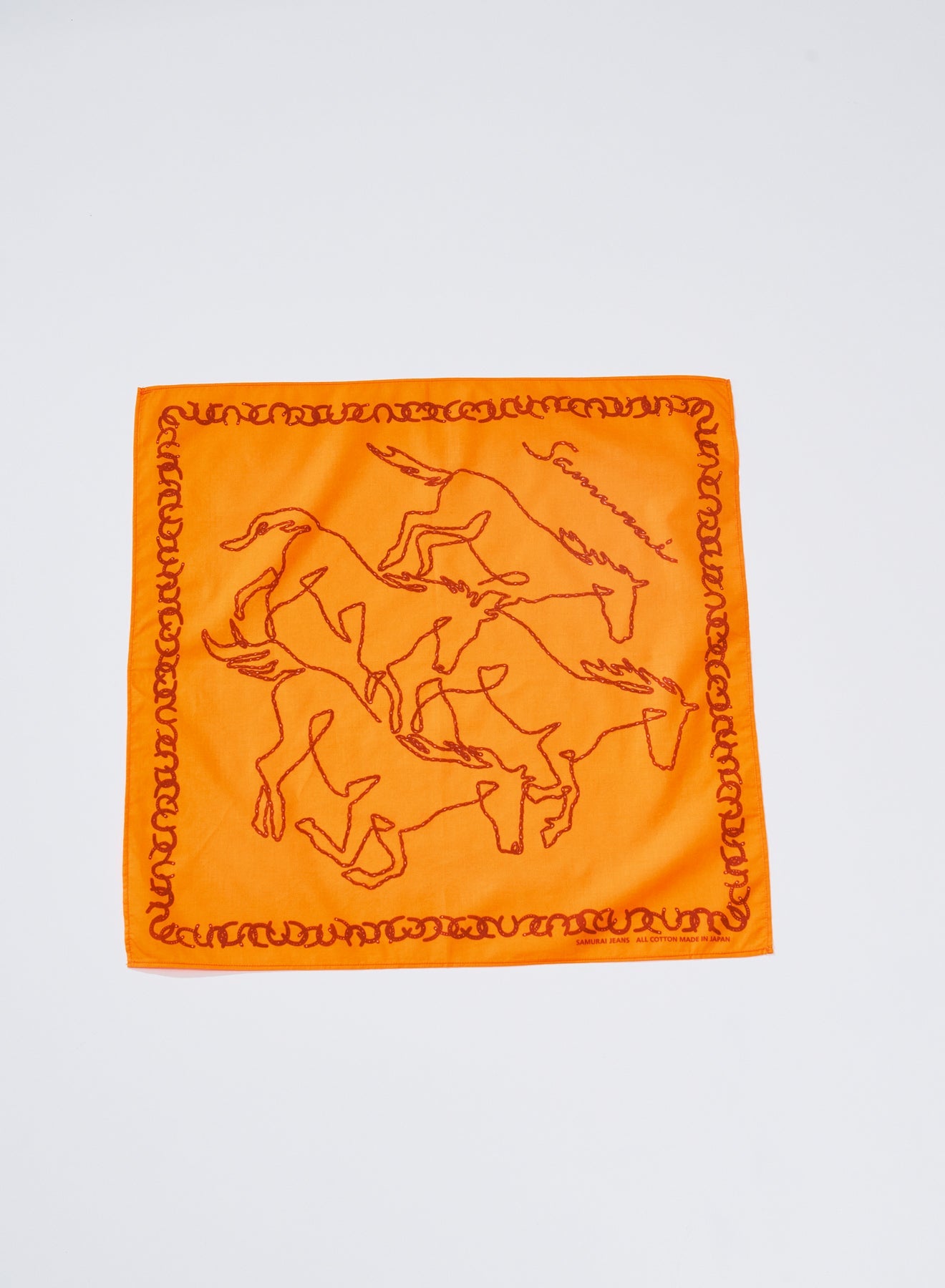 SJ-BANDANA-03 (Horse Motif Bandana) - ORANGE