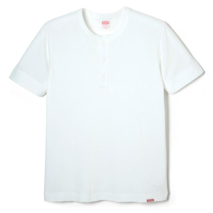NEW HENLEY NECK SHORT-SLEEVED T-SHIRT (SLIM FIT) - WHITE