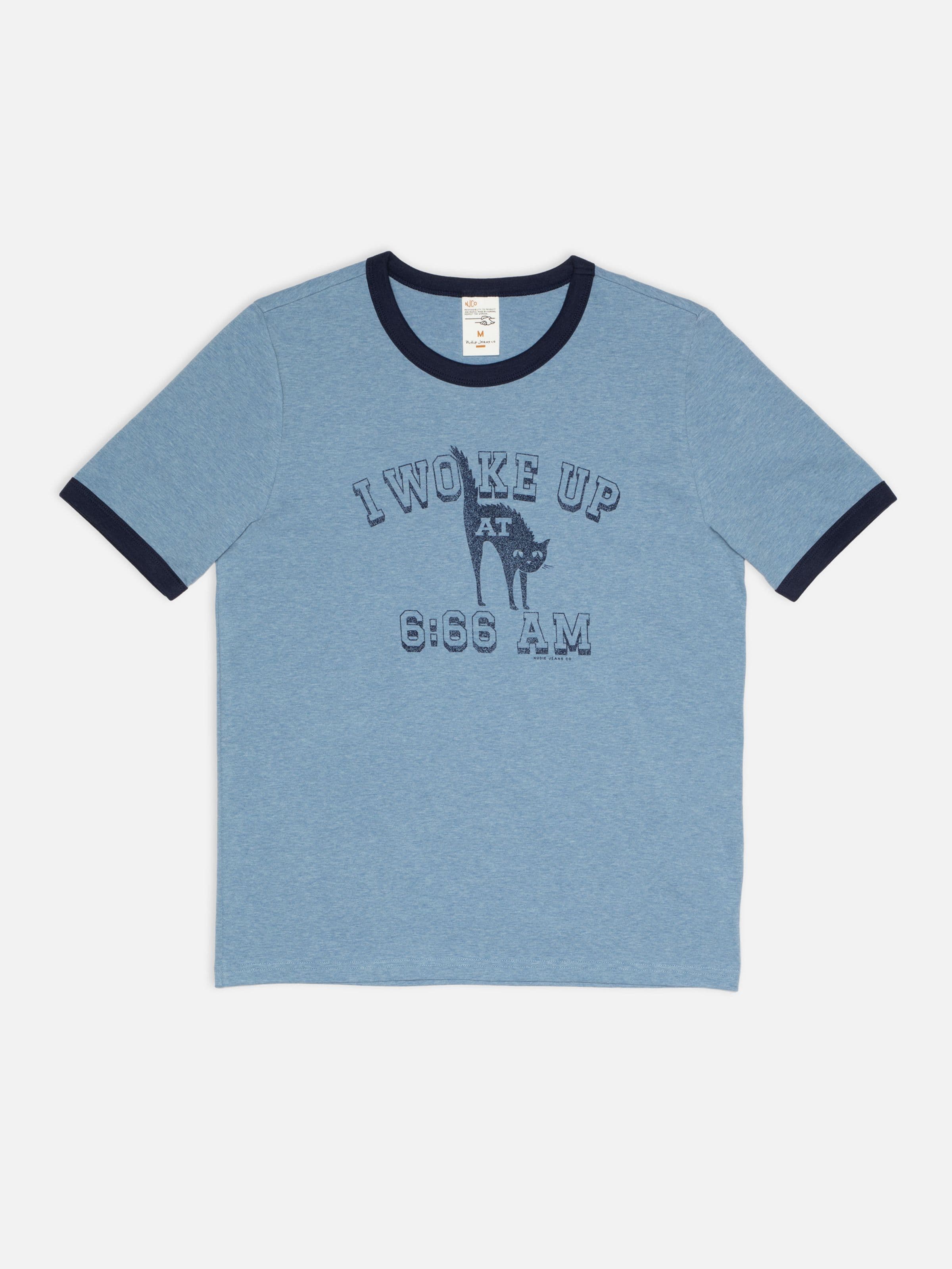RICKY 6-66 RINGER T-SHIRT - BLUEMELANGE