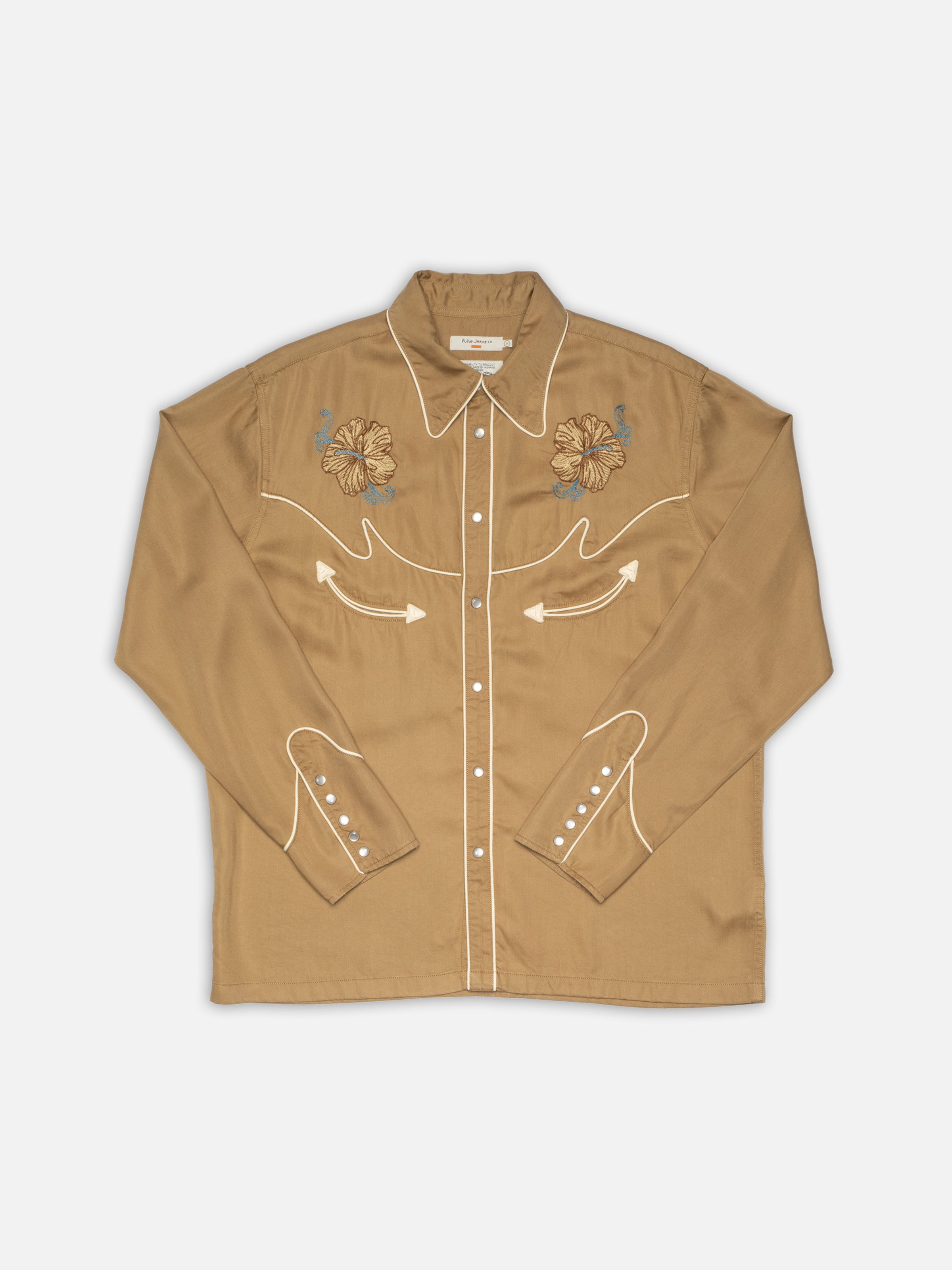 GONZO COWBOY FLOWER SHIRT - TOBACCO