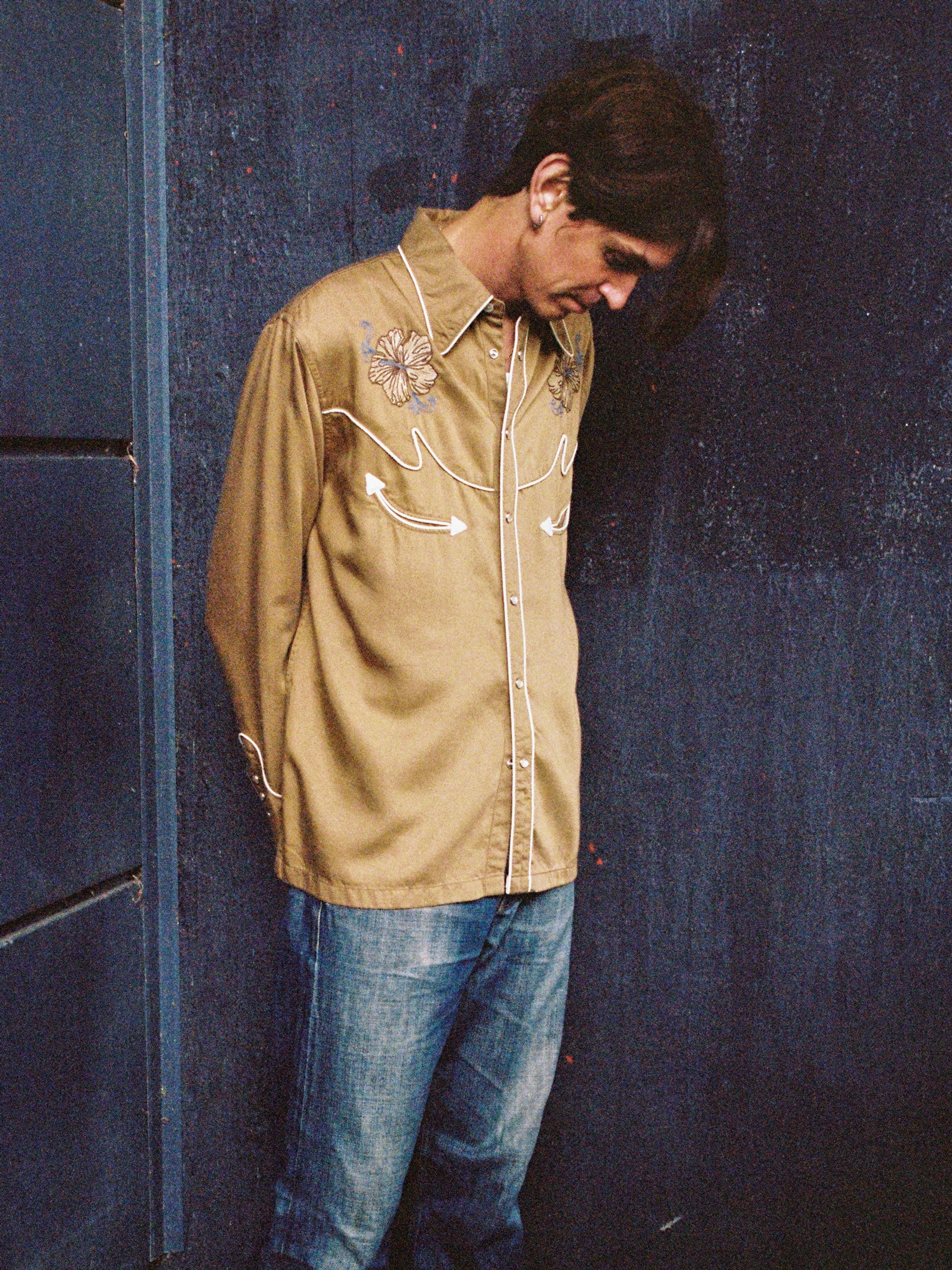 GONZO COWBOY FLOWER SHIRT - TOBACCO