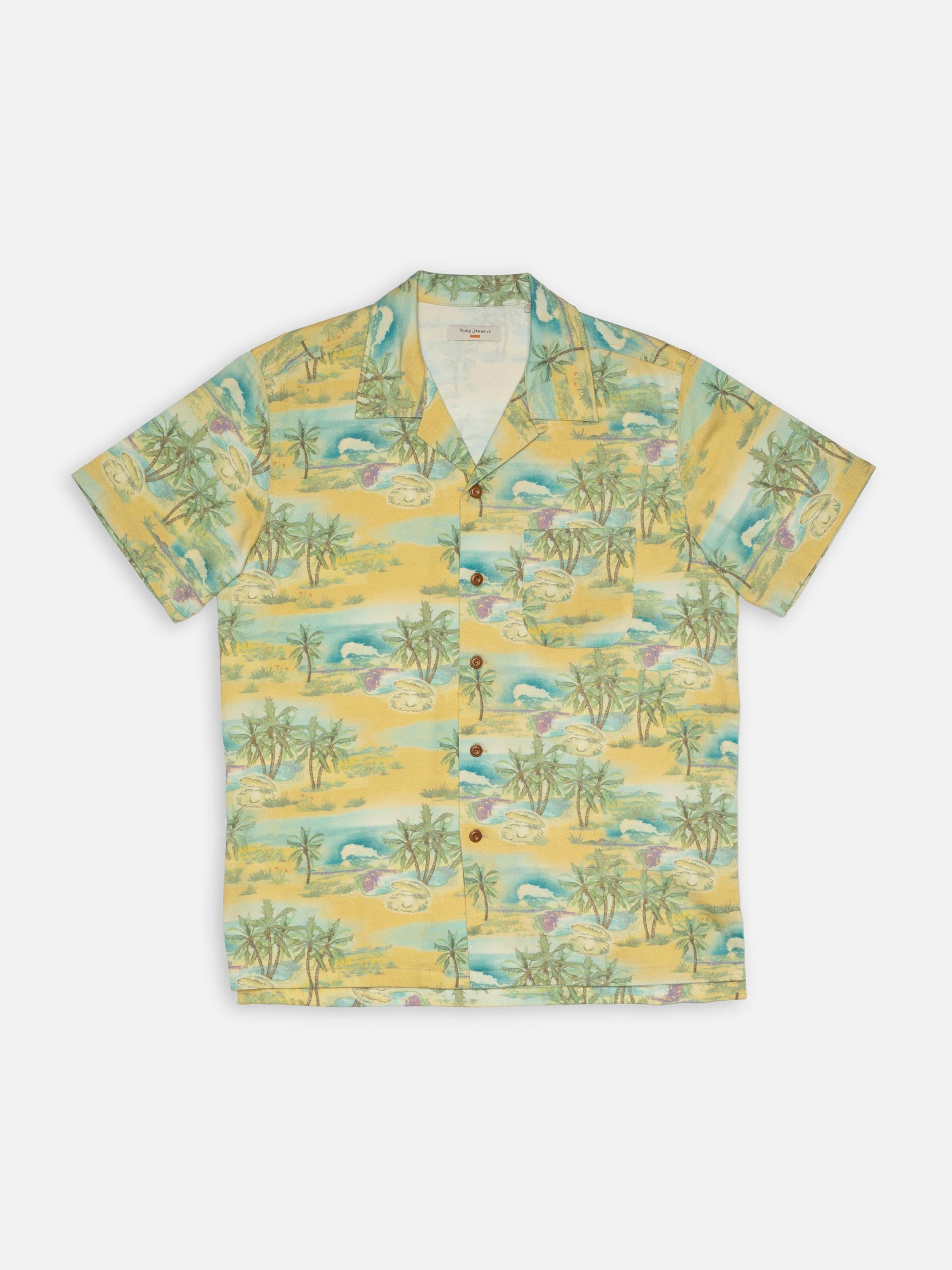 ARVID PEARLS HAWAII SHIRT - MUSTARD