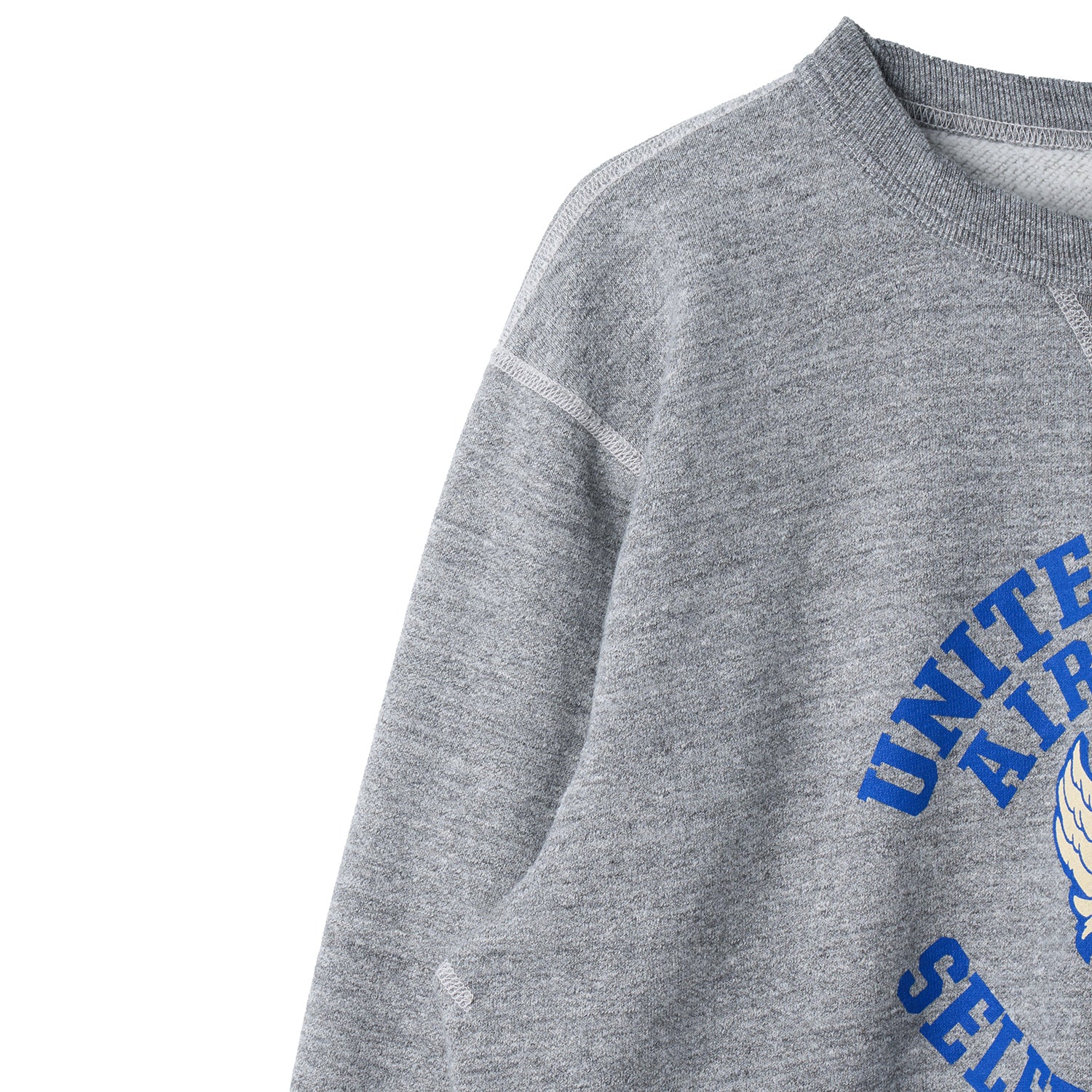 BR69630 SET-IN CREW NECK SWEAT SHIRT U.S.A.F SELFRIDGE FIELD - H.GRAY