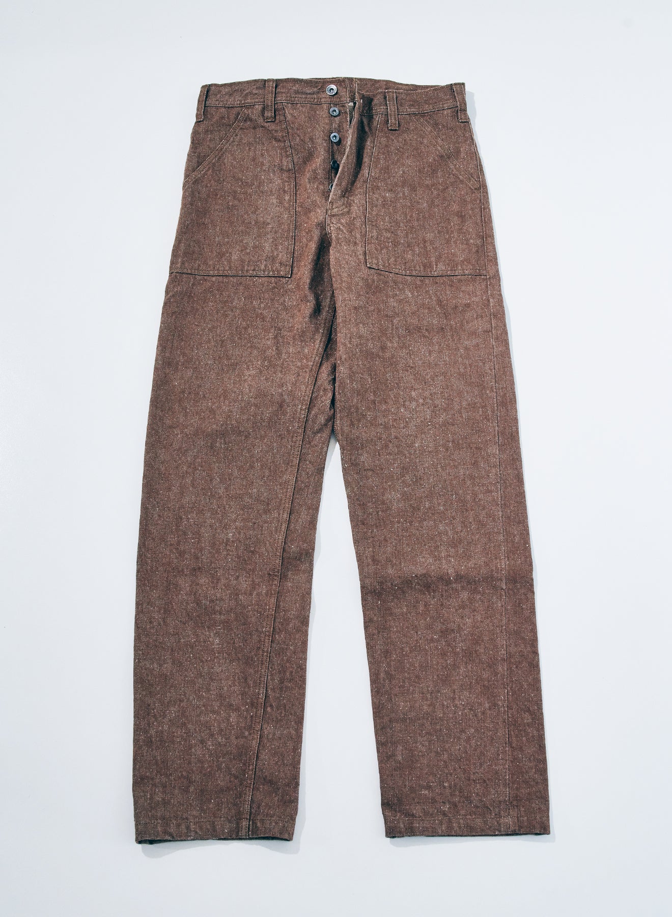 SJ52BR 15oz Kanoko Brown Baker pants - BROWN