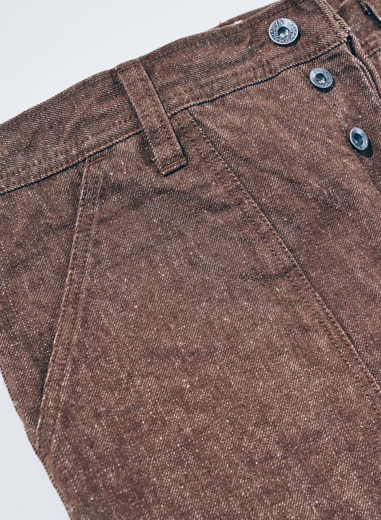 SJ52BR 15oz Kanoko Brown Baker pants - BROWN