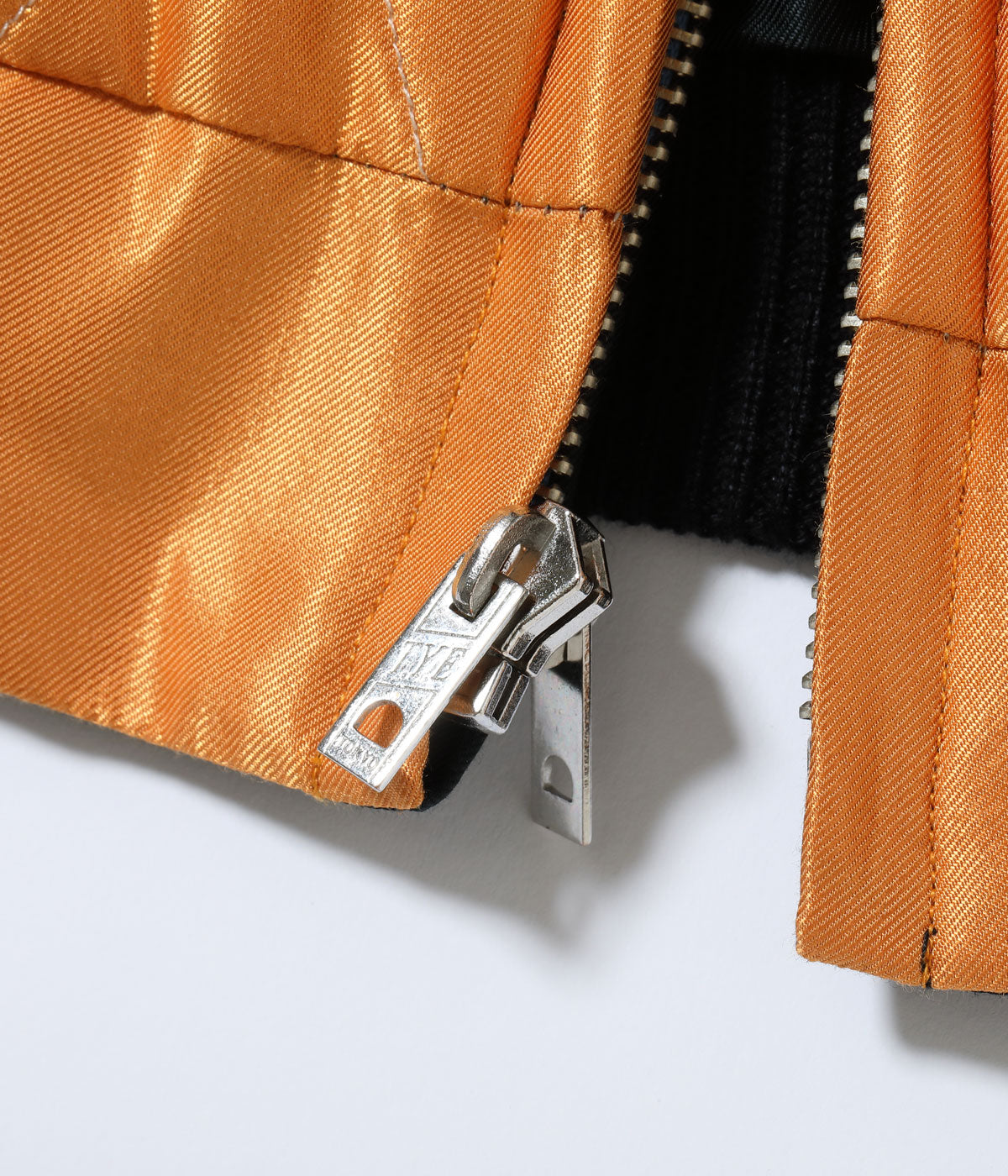 TT15791-159 Early 1950s Style Acetate Quilted Souvenir Jacket “WHITE TIGER” × “LANDSCAPE” - BLACK/ORANGE