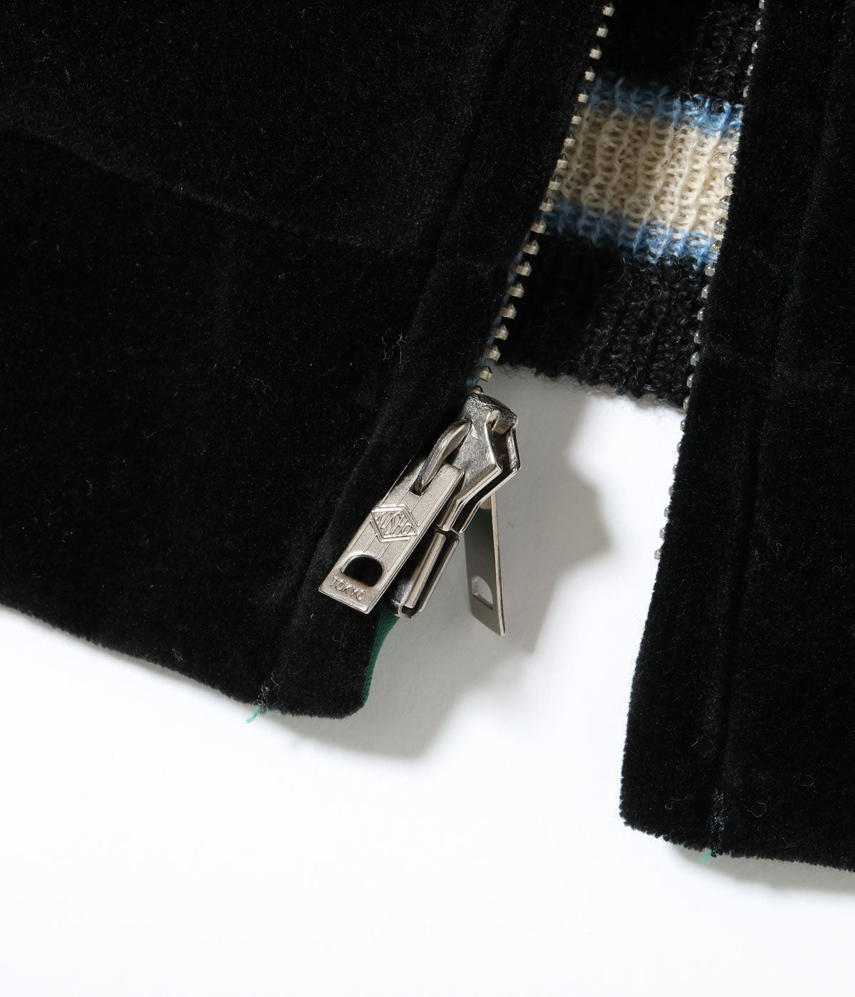 TT15809-119 Mid 1950s Style Velveteen × Acetate Quilted Souvenir Jacket “Stencil Paint” TOYO ENTERPRISE 60th Anniversary Special Edition “TIGER HEAD” × “EAGLE” - BLACK/GREEN