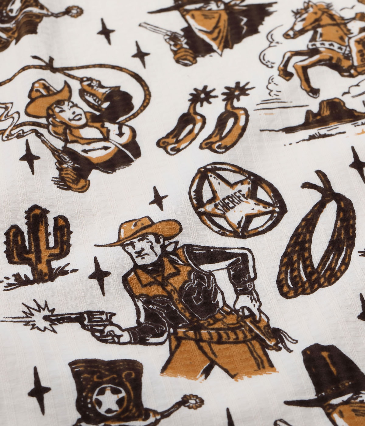SH39706 DOBBY COTTON OPEN SHIRT “THE WESTERNER” by VINCE RAY - BROWN