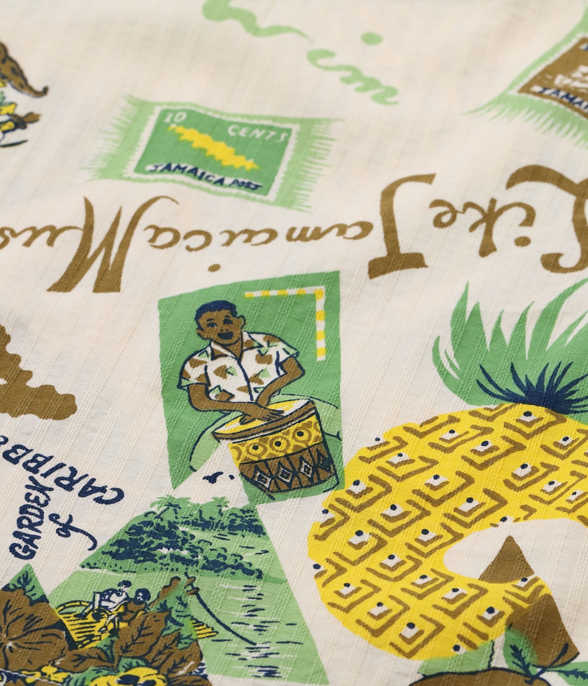 SH39719 DOBBY COTTON OPEN SHIRT “JAMAICA” - OFF WHITE